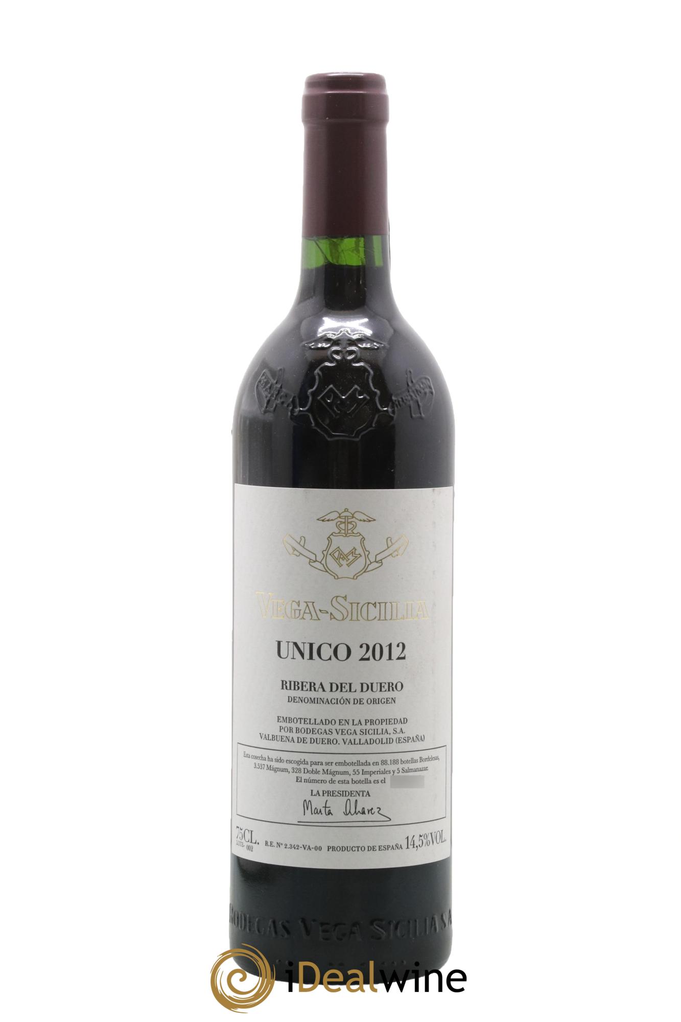 Ribera Del Duero DO Vega Sicilia Unico Famille Alvarez 2012 - Lot de 1 bouteille - 0