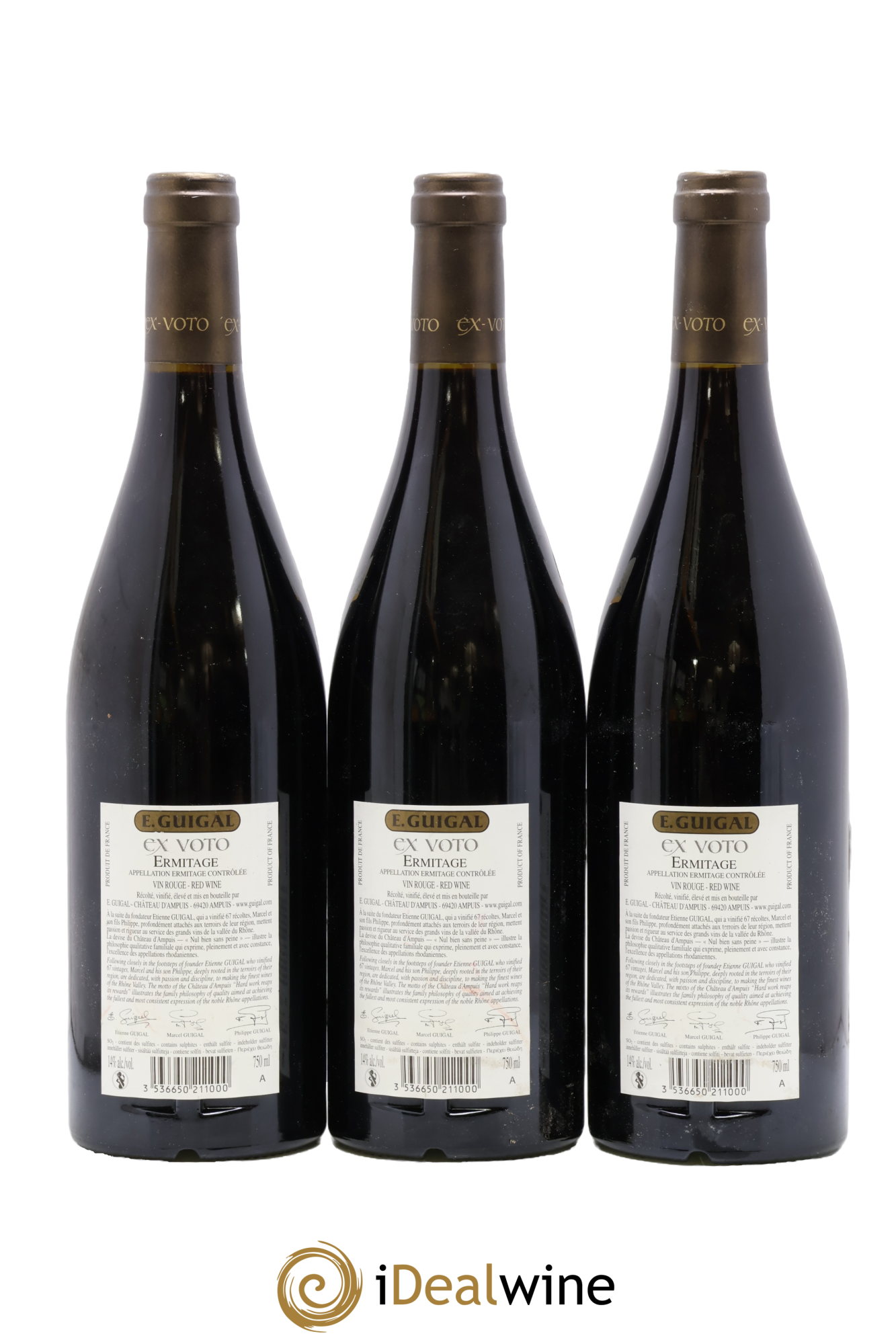 Ermitage Ex Voto Guigal 2012 - Lot de 3 bouteilles - 1
