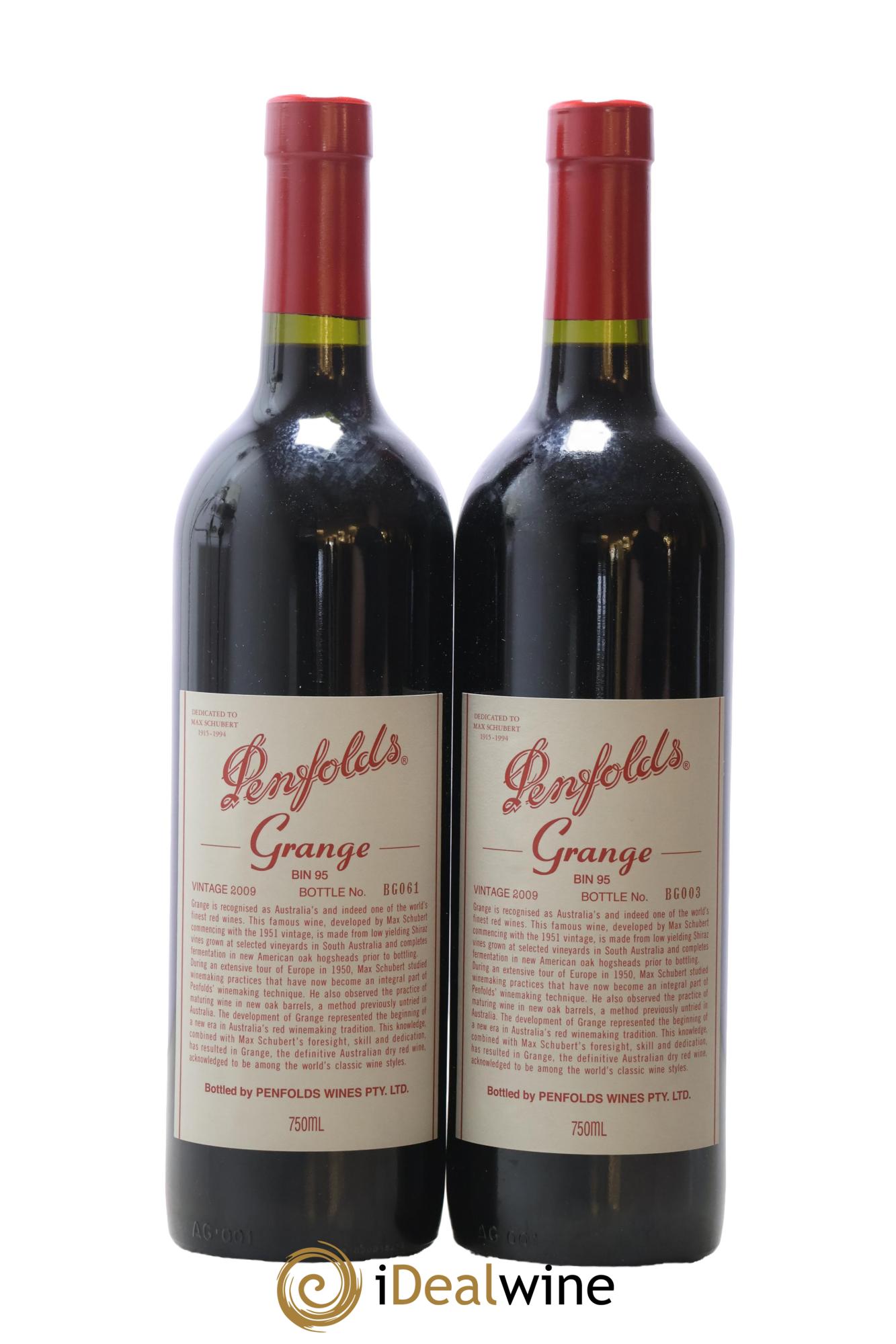 South Australia Penfolds Wines Grange Bin 95 2009 - Lot de 2 bouteilles - 0