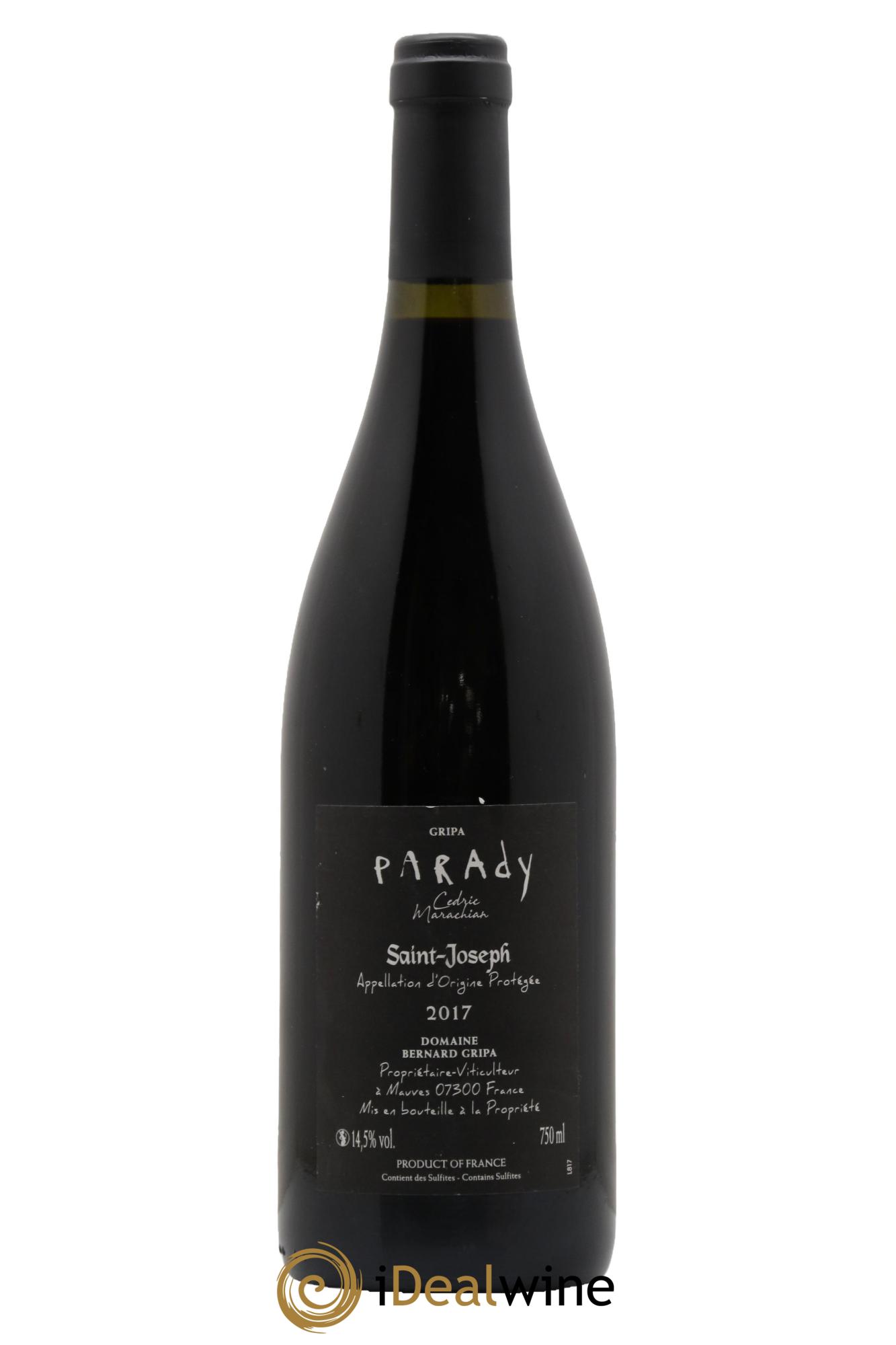 Saint-Joseph Parady Bernard Gripa (Domaine) 2017 - Lot de 1 bouteille - 1