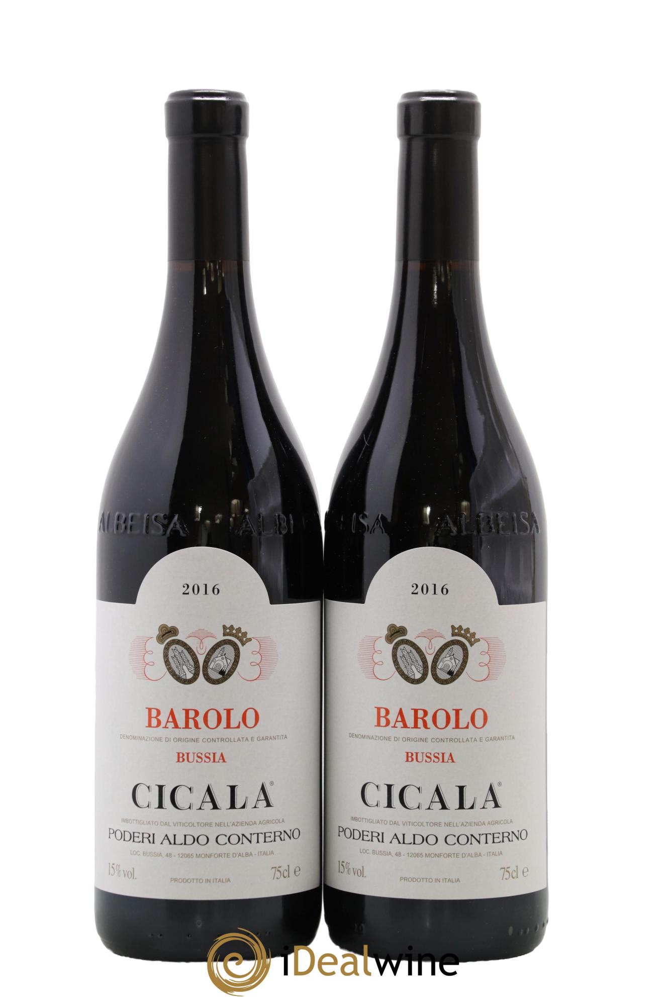 Barolo DOCG Bussia Cicala Aldo Conterno 2016 - Lot de 2 bouteilles - 0