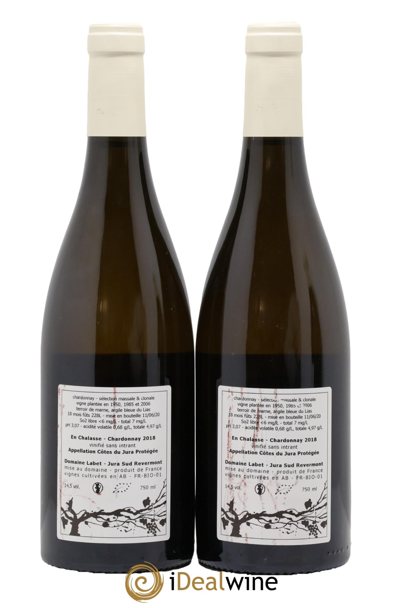 Côtes du Jura Chardonnay En Chalasse Romain - Julien - Charline Labet 2018 - Lot of 2 bottles - 1