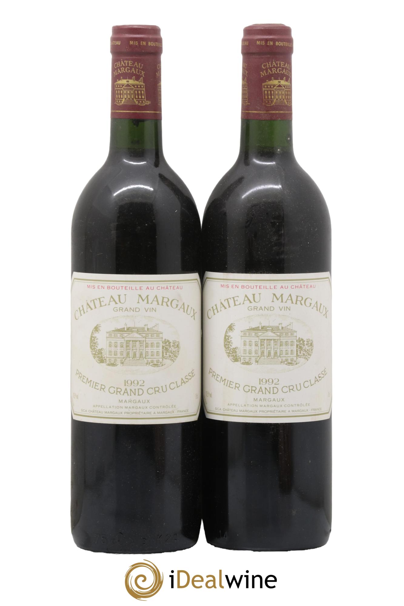 Château Margaux 1er Grand Cru Classé 1992 - Lotto di 2 bottiglie - 0