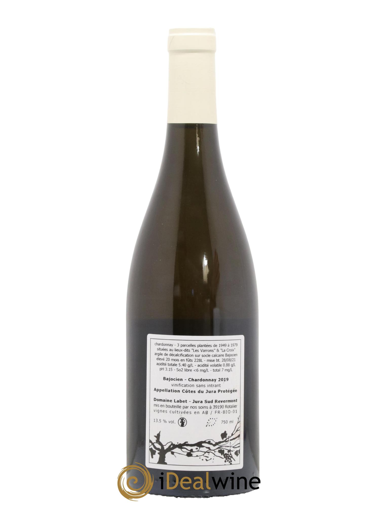 Côtes du Jura Chardonnay Bajocien Romain - Julien - Charline Labet 2019 - Lot de 1 bouteille - 1