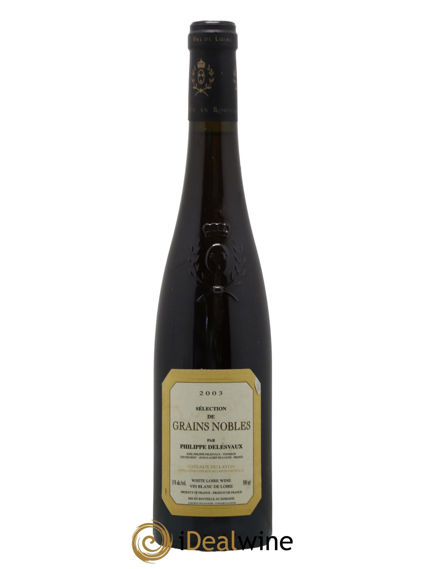 Coteaux du Layon Selection Grains Nobles Philippe Delesvaux 2003 - Posten von 1 Format 50cl - 0