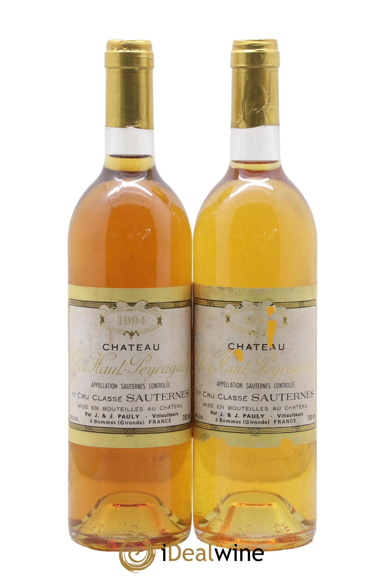 Sauternes Clos Haut-Peyraguey 1994 - Posten von 2 Flaschen - 0
