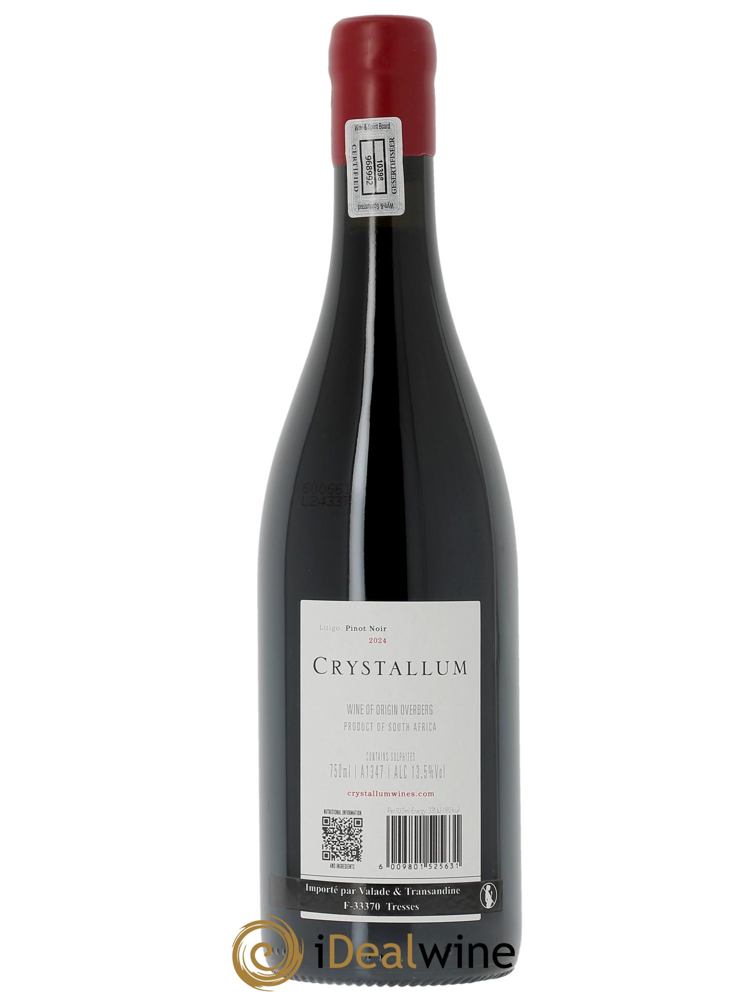 Overberg Crystallum Litigo Pinot Noir  2024 - Lot de 1 bouteille - 1