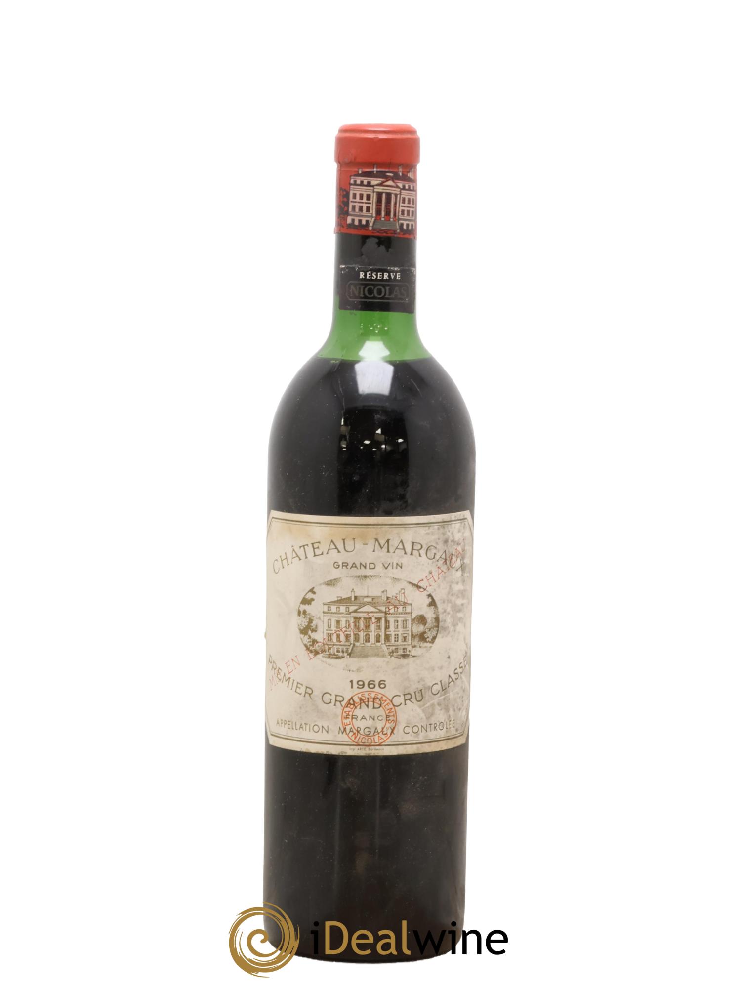 Château Margaux 1er Grand Cru Classé Réserve nicolas 1966 - Lot de 1 bouteille - 0