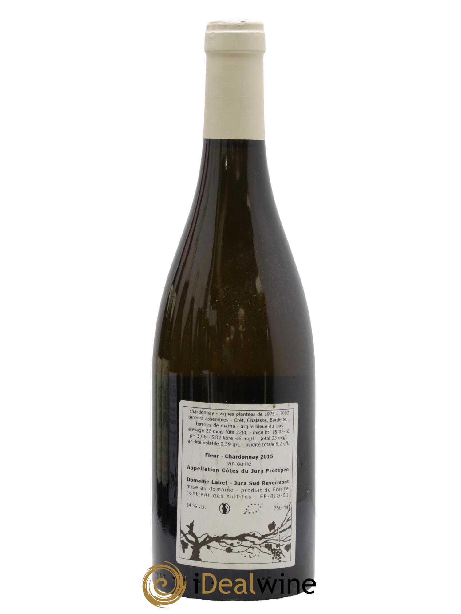 Côtes du Jura Chardonnay Fleur Romain - Julien - Charline Labet 2015 - Lot de 1 bouteille - 1