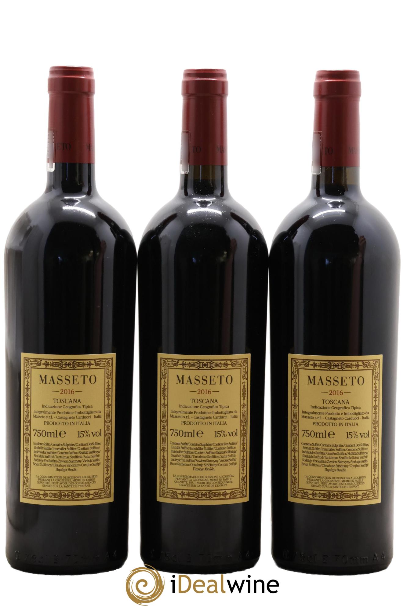 Toscana IGT Tenuta Dell'Ornellaia Masseto Frescobaldi 2016 - Lotto di 3 bottiglie - 1