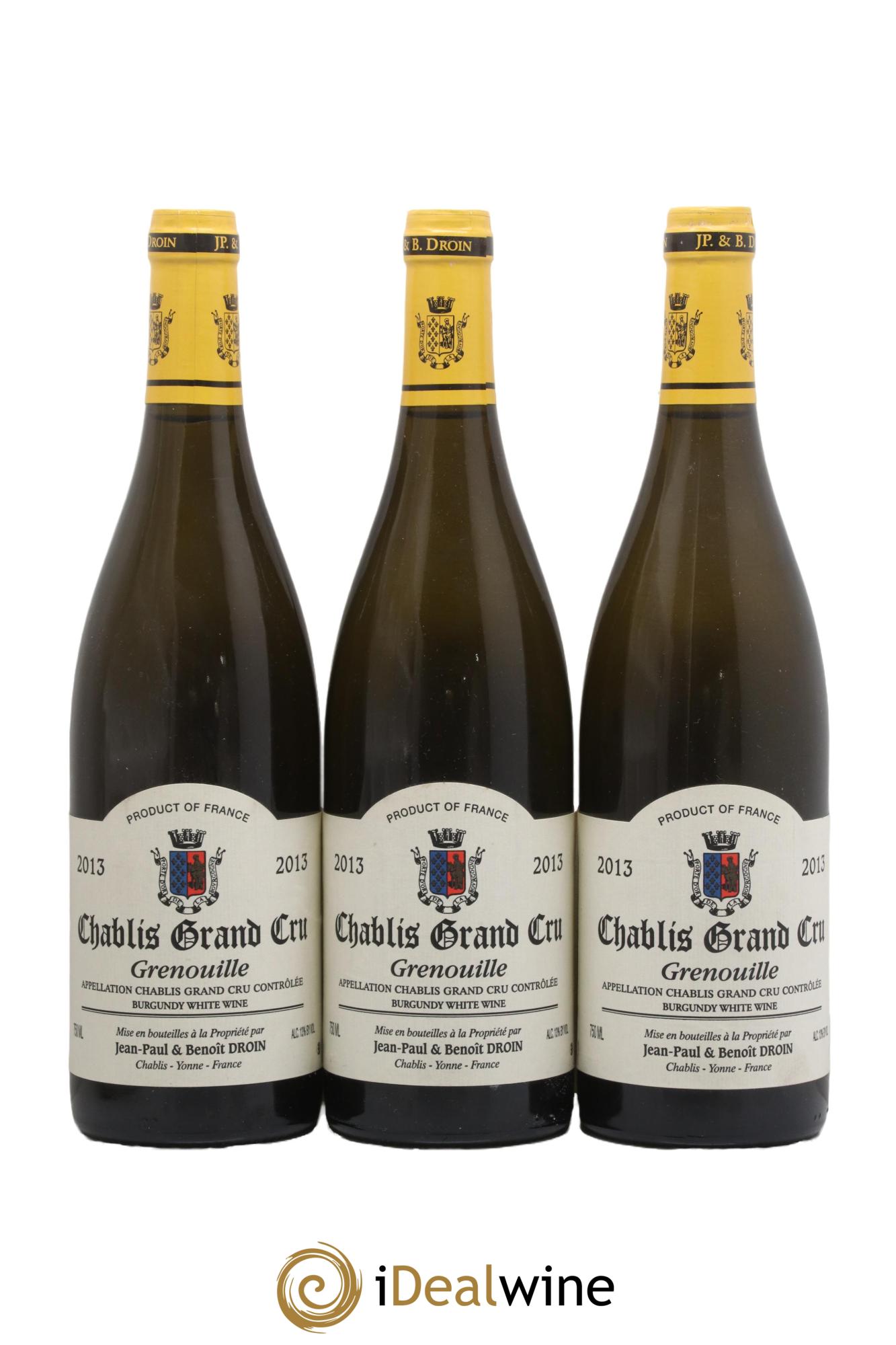 Chablis Grand Cru Grenouilles Jean-Paul & Benoît Droin (Domaine) 2013 - Lot de 3 bouteilles - 0