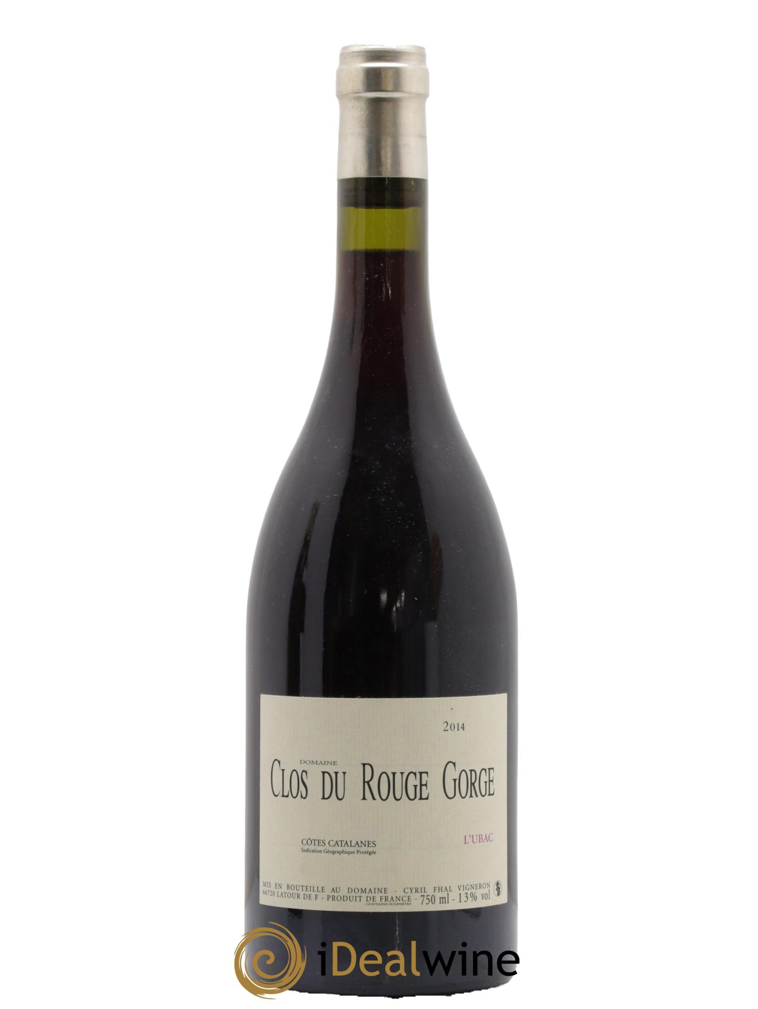 Côtes Catalanes Clos du Rouge Gorge L'Ubac Cyril Fhal 2014 - Lot de 1 bouteille - 0