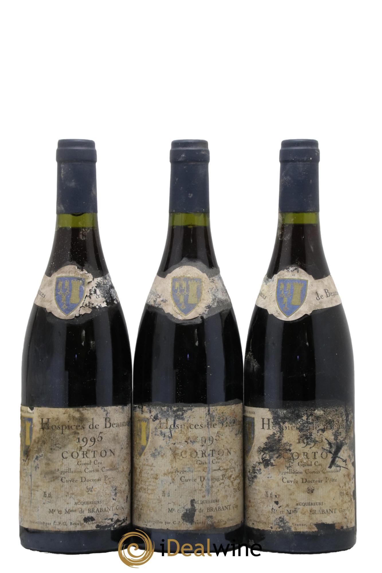 Corton Grand Cru Cuvée du Docteur Peste Hospices de Beaune 1995 - Posten von 3 Flaschen - 0