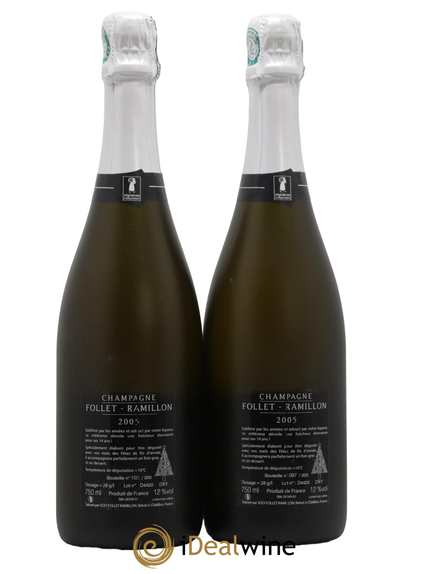 Champagne Harmonie Maison Follet-Ramillon 2005 - Lot de 2 bouteilles - 1