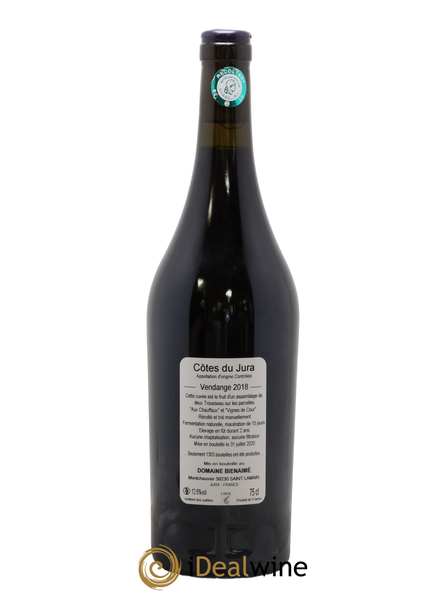 Côtes du Jura Trousseau Bruno Bienaimé 2018 - Lot de 1 bouteille - 1