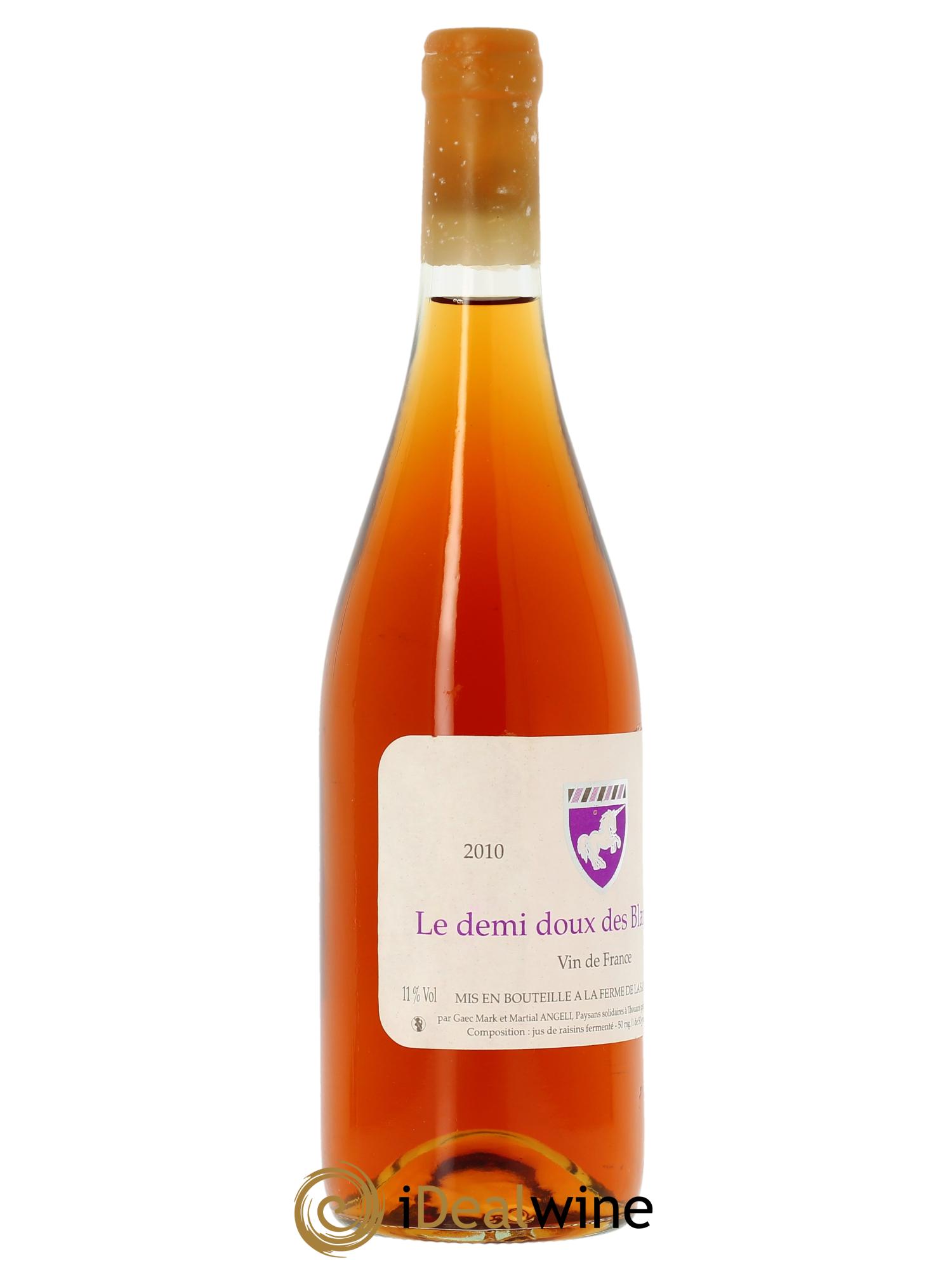 Vin de France Le Demi-doux des Blanderies Mark Angeli (Domaine) - Ferme de la Sansonnière 2010 - Lot of 1 bottle - 2