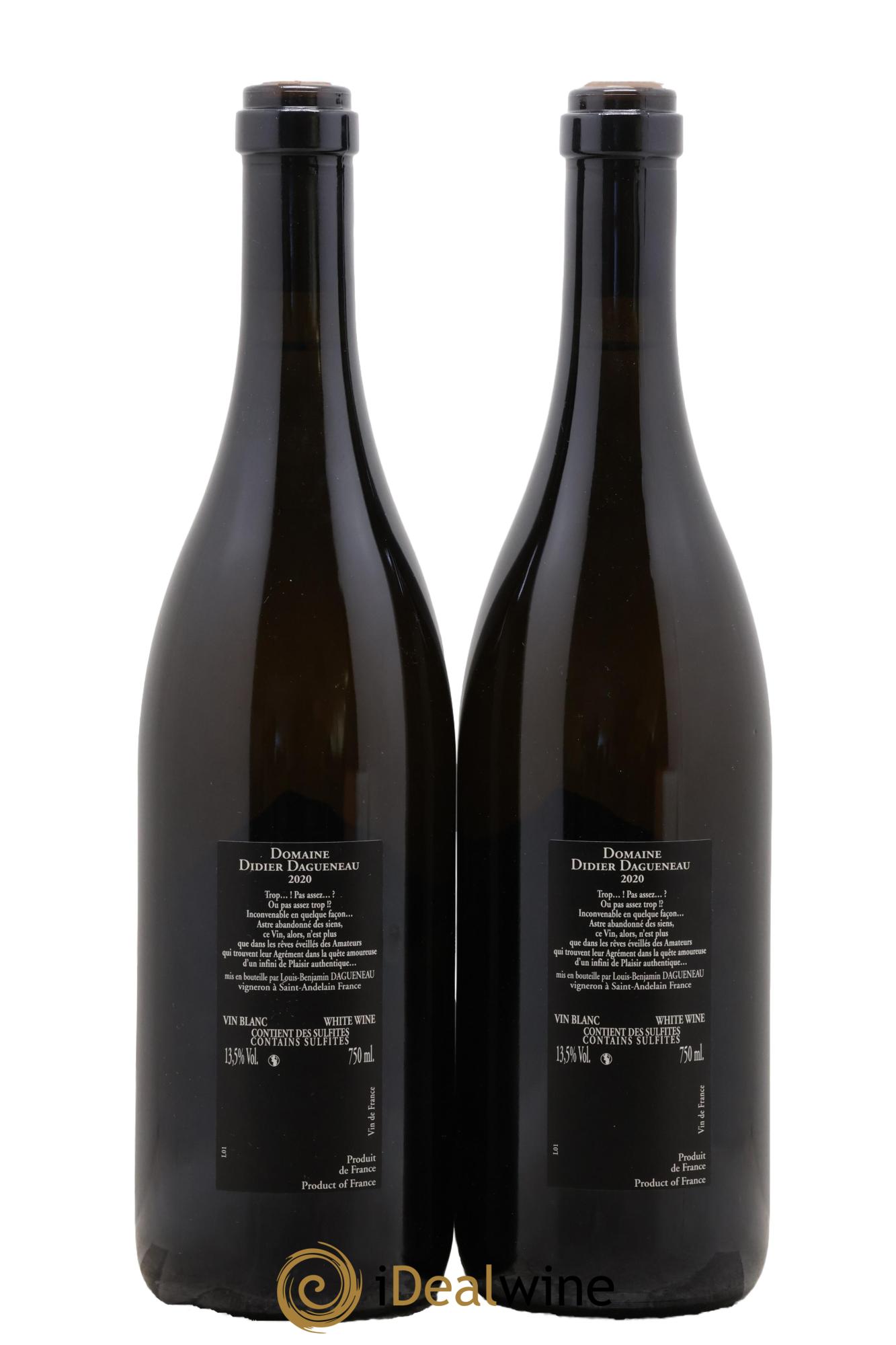 Vin de France (anciennement Pouilly-Fumé) Silex Dagueneau (Domaine Didier - Louis-Benjamin) 2020 - Lot de 2 bouteilles - 1