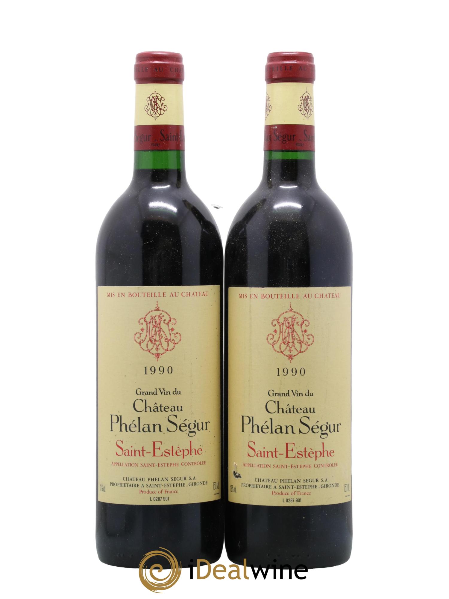 Château Phélan Ségur 1990 - Lot de 2 bouteilles - 0