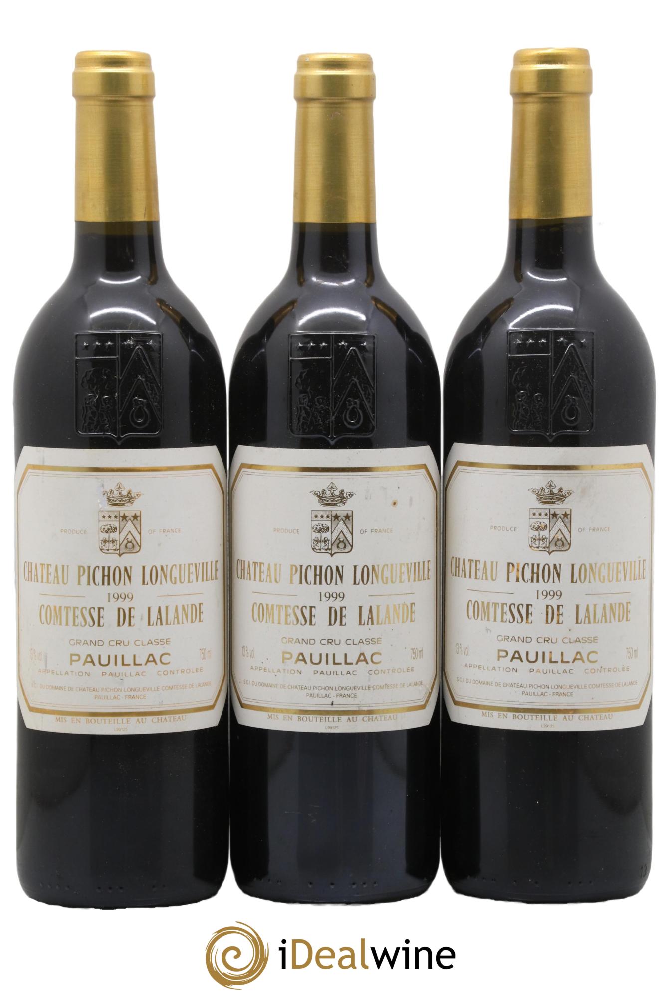 Château Pichon Longueville Comtesse de Lalande 2ème Grand Cru Classé 1999 - Posten von 3 Flaschen - 0