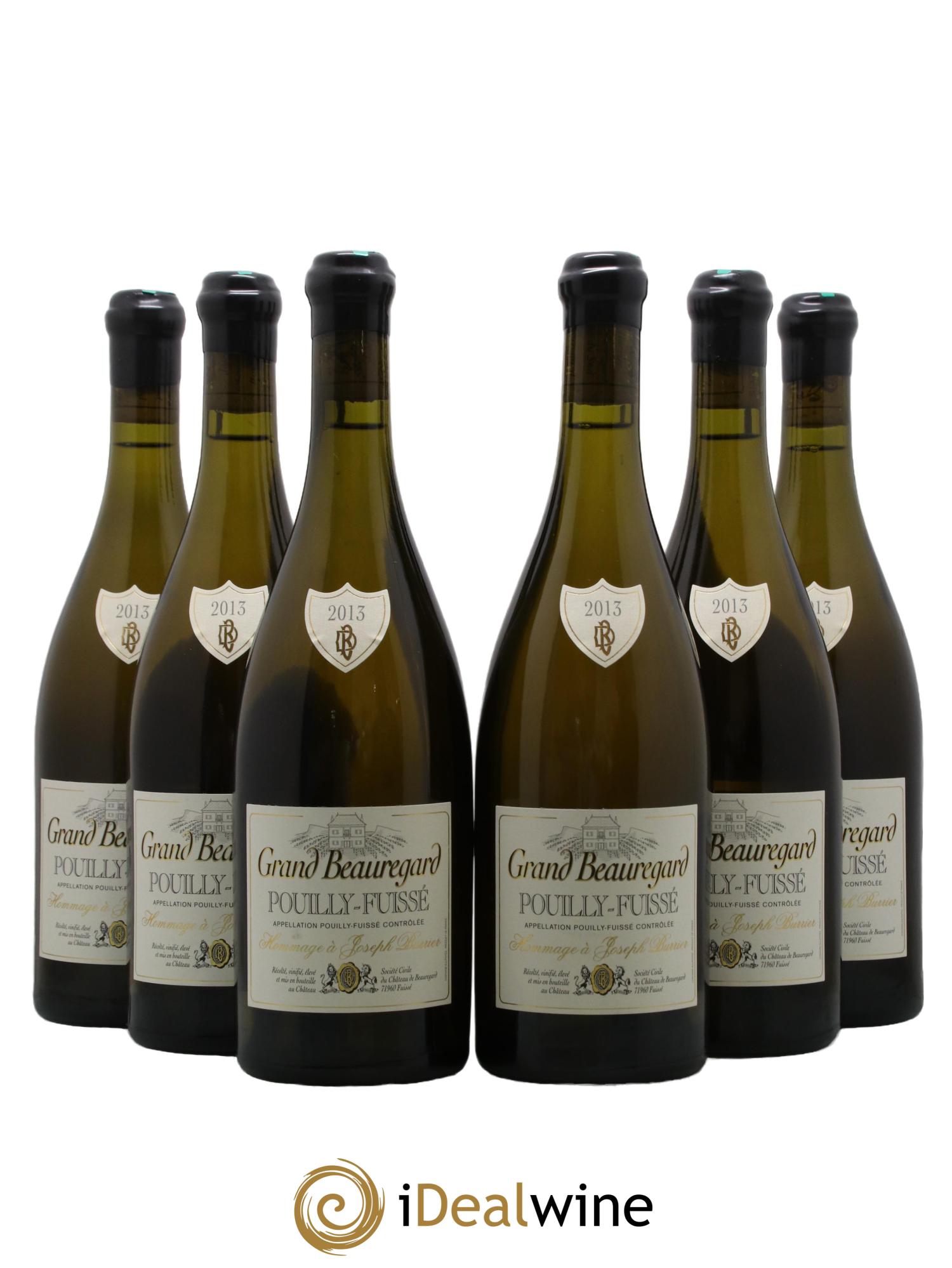 Pouilly-Fuissé Grand Beauregard Hommage a Joseph Burrier Chateau de Beauregard 2013 - Lot de 6 bouteilles - 0