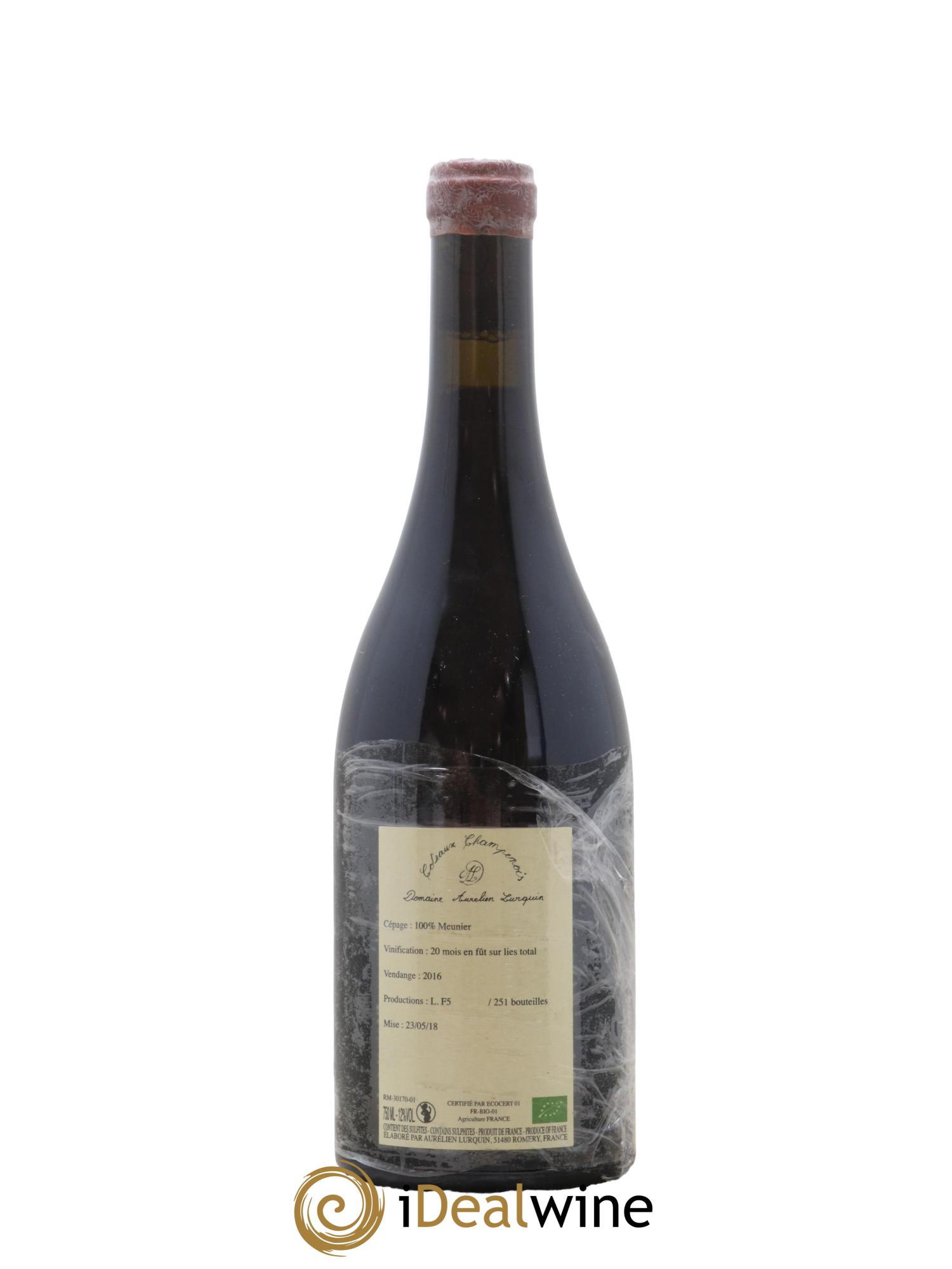 Coteaux Champenois 100 pour cent Meunier Aurelien Lurquin 2016 - Lot de 1 bouteille - 1