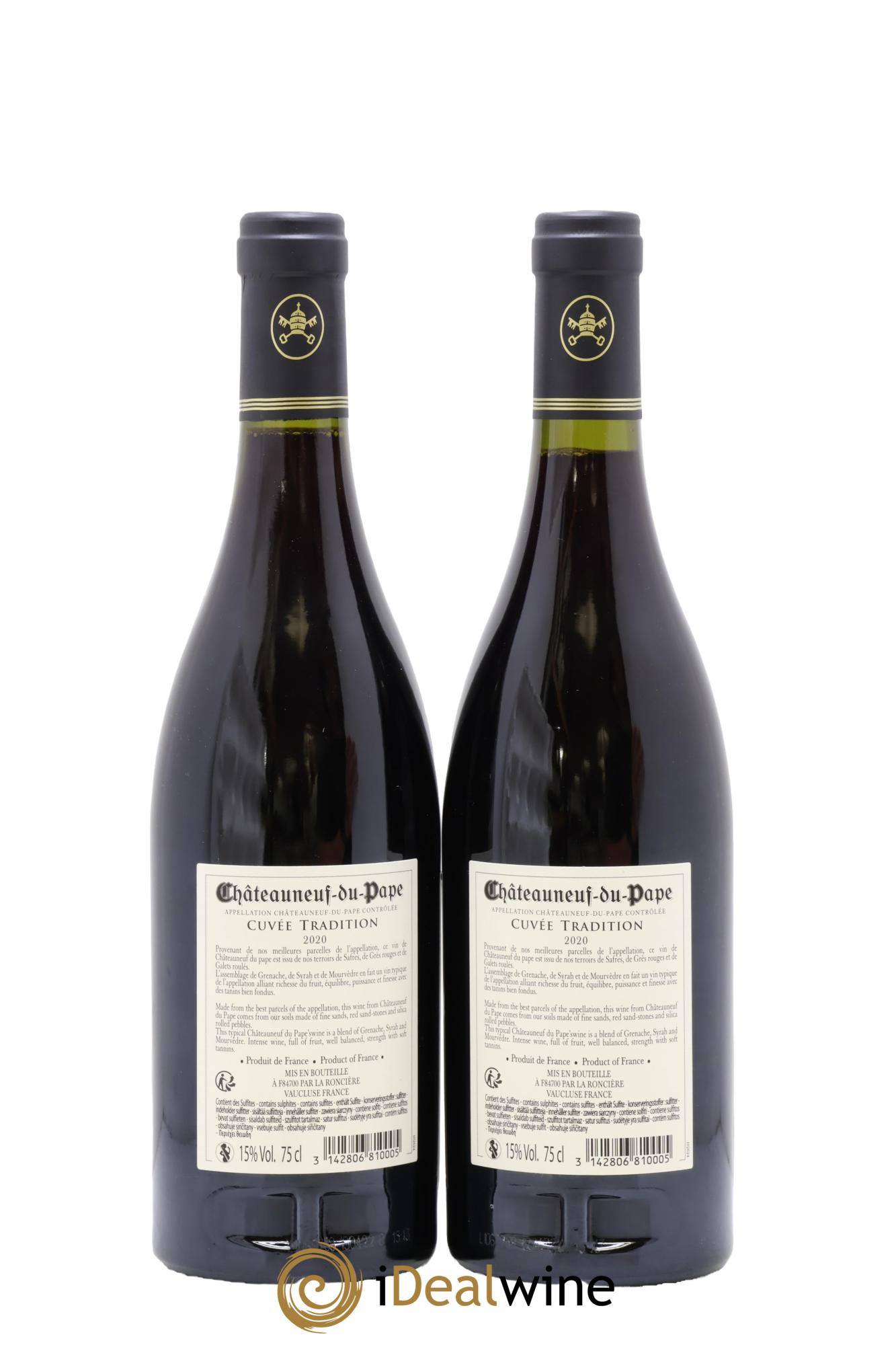 Châteauneuf-du-Pape Cuvée Tradition Domaine De La Roncière 2020 - Lot de 2 bouteilles - 1