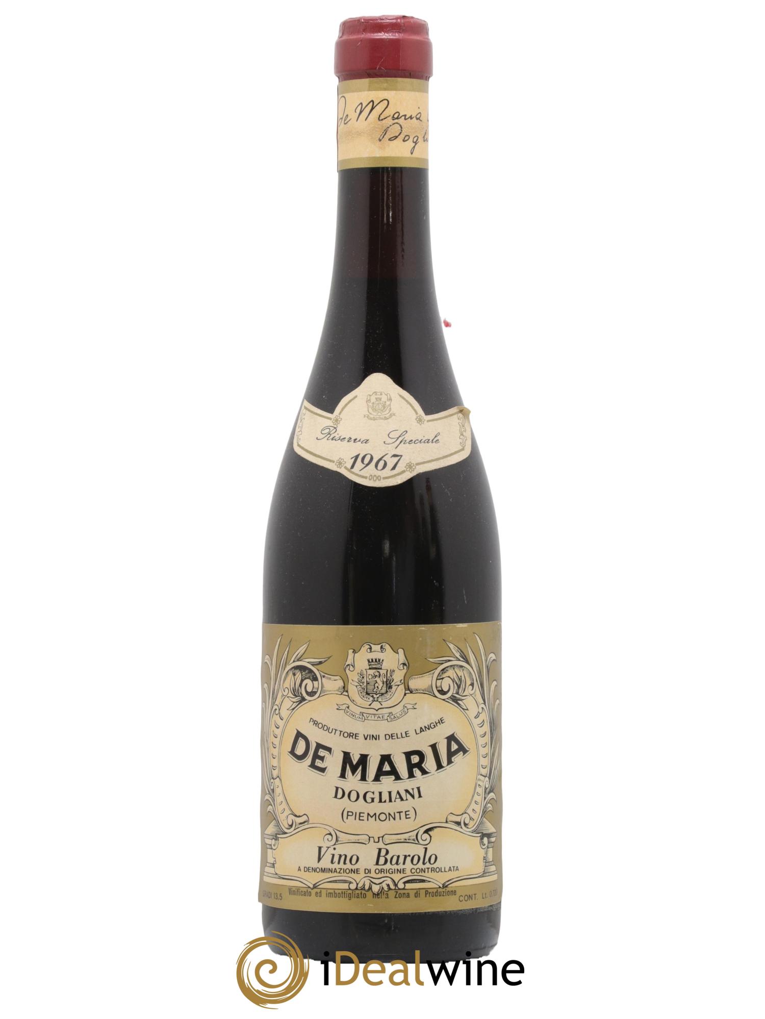 Barolo Riserva speciale de Maria 1967 - Lot of 1 bottle - 0
