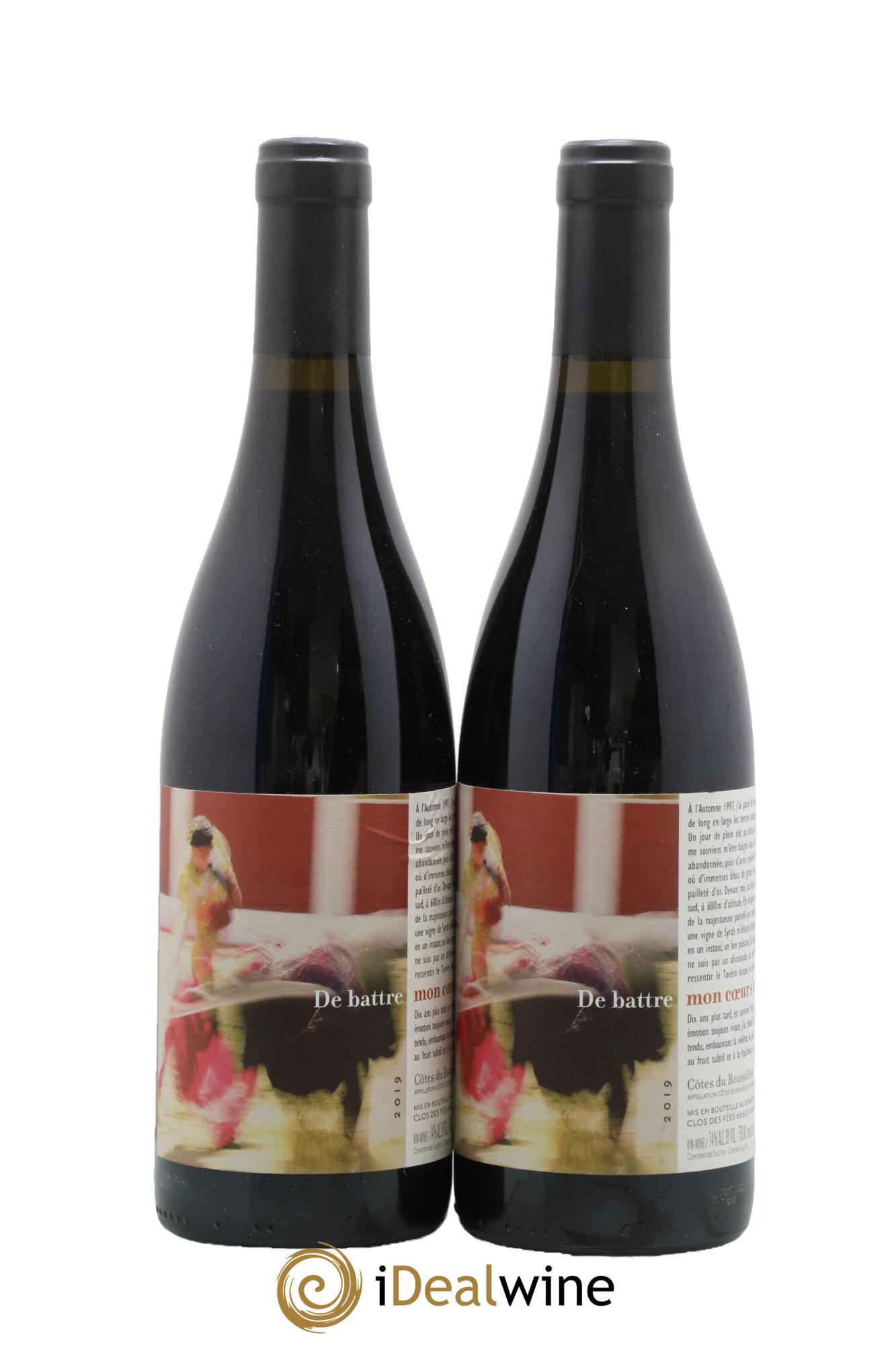 Côtes Catalanes (Anciennement Côtes du Roussillon) Clos des Fées De battre mon coeur s'est arrêté Hervé Bizeul 2019 - Lot de 2 bouteilles - 0