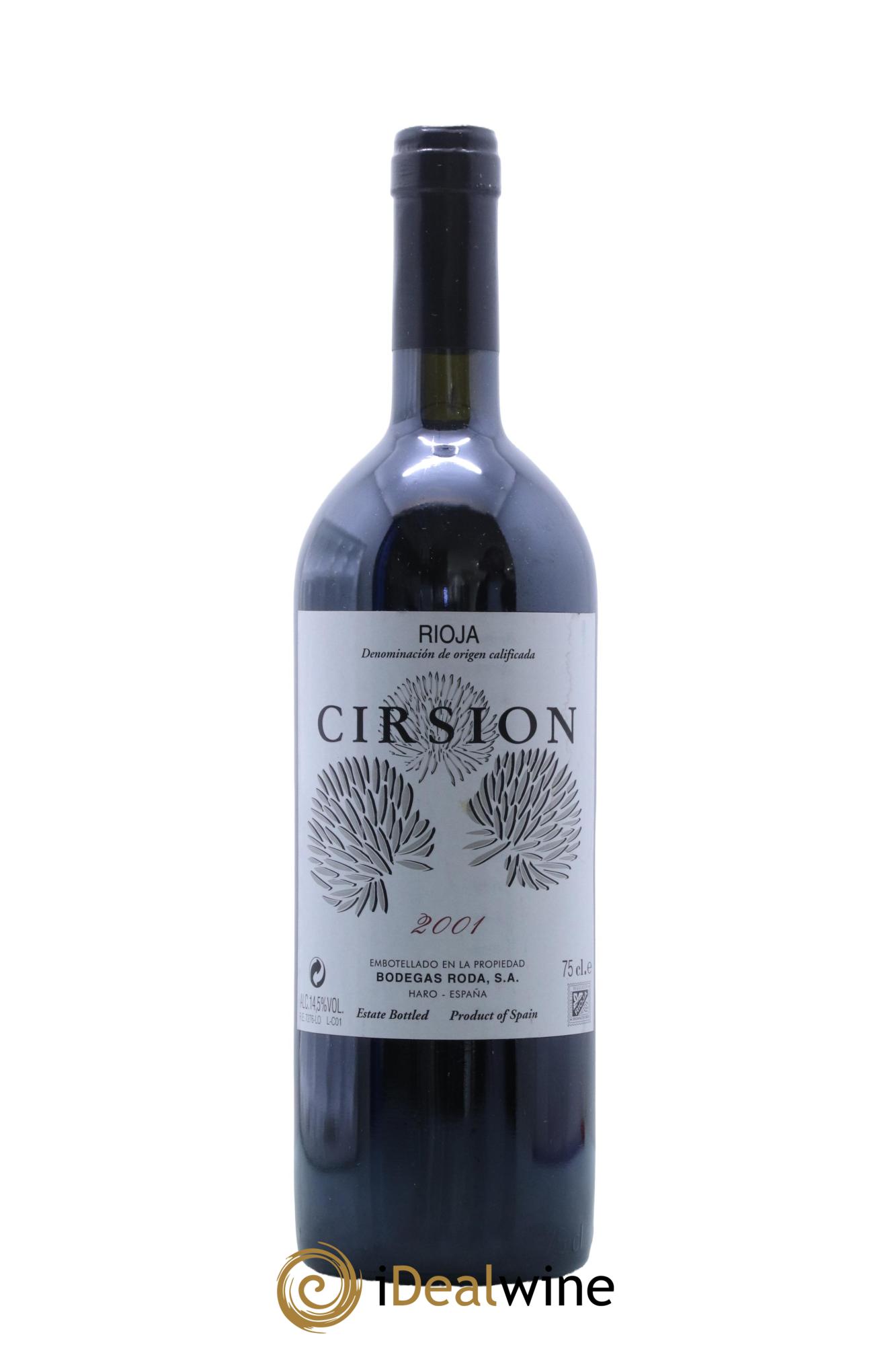 Rioja DOCA Cirsion Bodegas Roda 2001 - Lotto di 1 bottiglia - 0