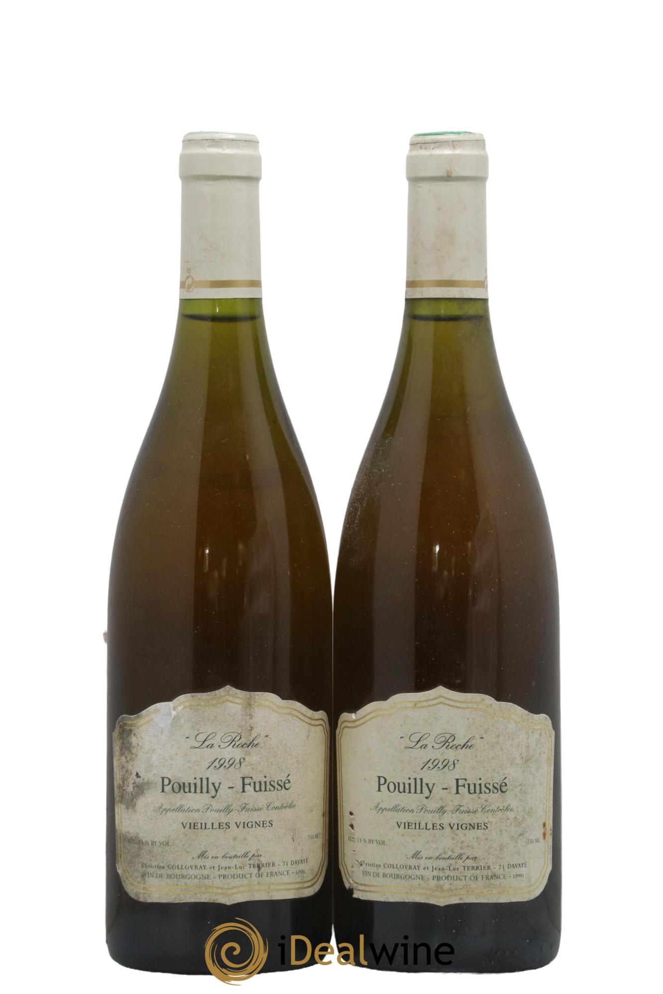 Pouilly-Fuissé La Roche Vieilles Vignes Christian Collovray et Jean Luc Terrier 1998 - Posten von 2 Flaschen - 0