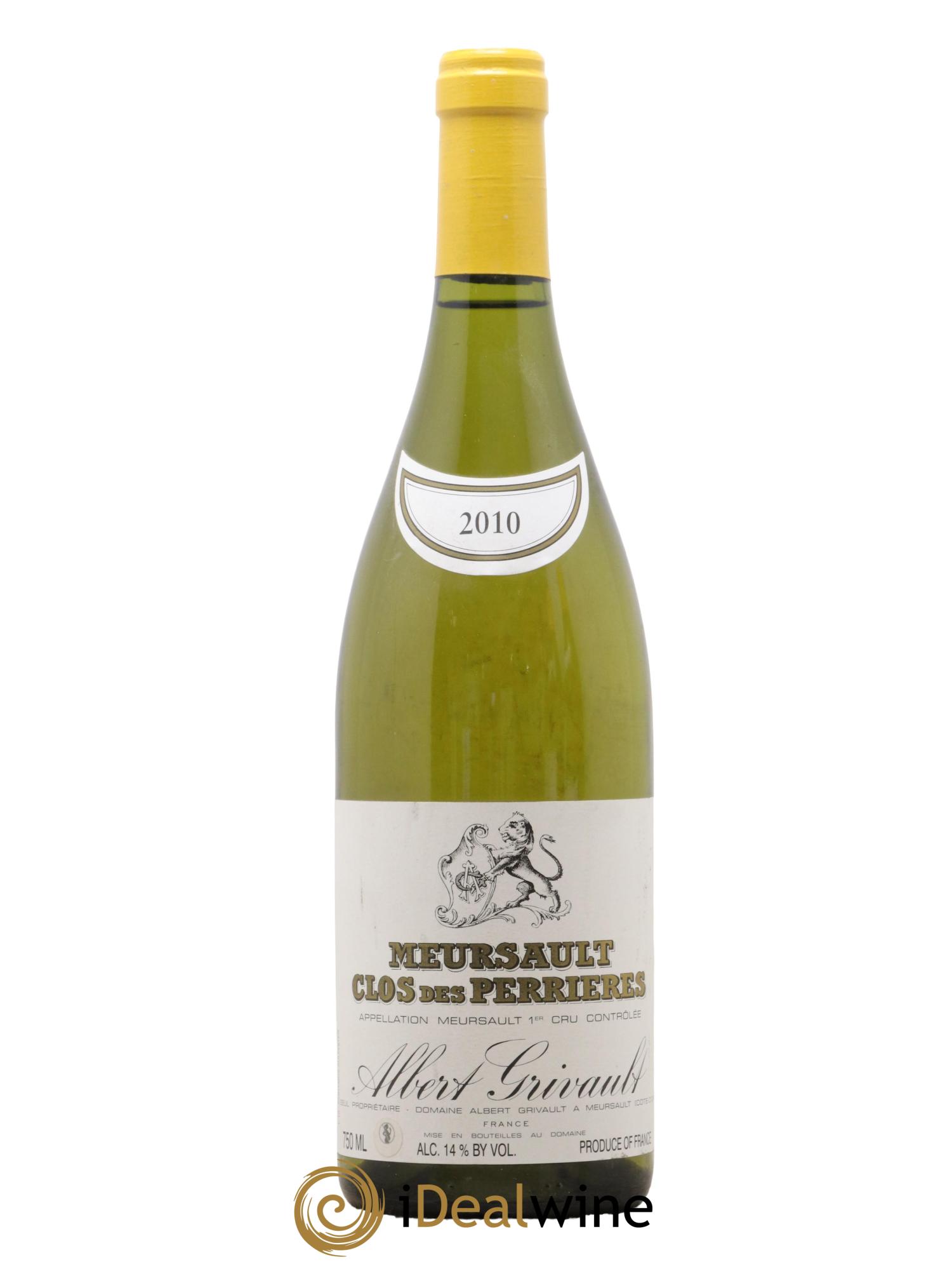 Meursault 1er Cru Clos des Perrières Monopole Albert Grivault 2010 - Lot de 1 bouteille - 0