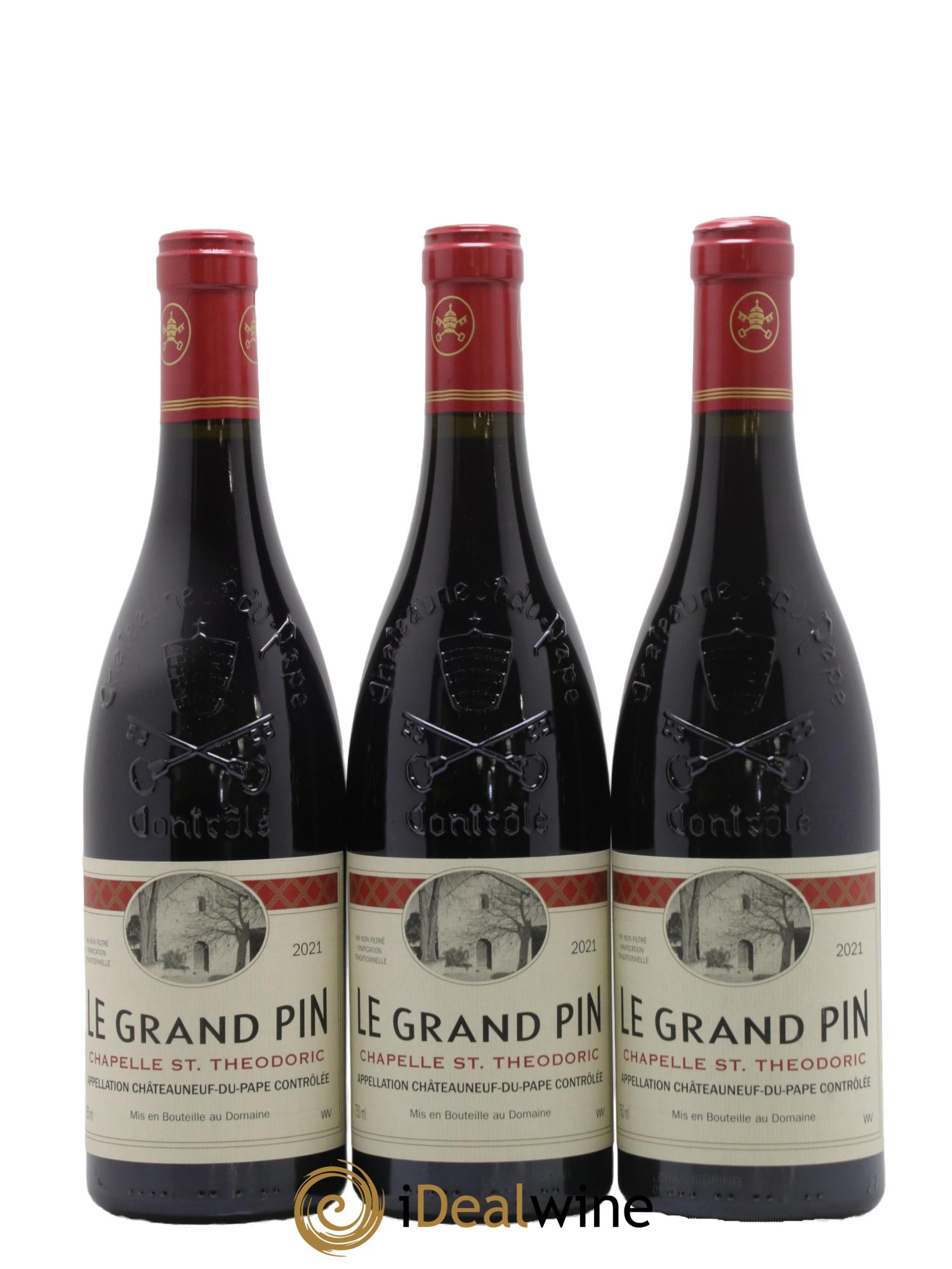 Châteauneuf-du-Pape Le Grand Pin Chapelle St Theodoric 2021 - Lot de 3 bouteilles - 0