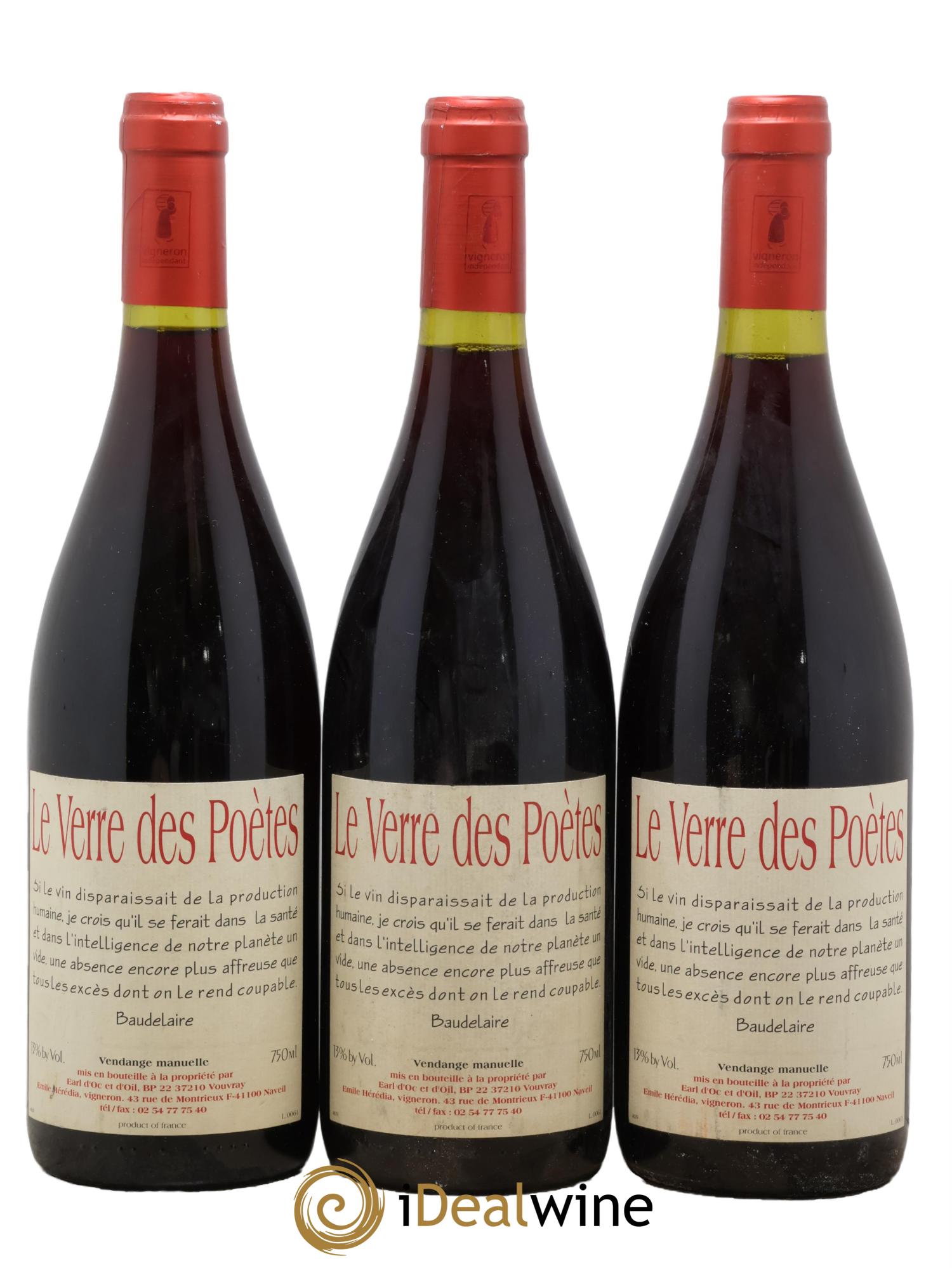 Vin de France Le Verre Des Poètes Montrieux E Hérédia - Lotto di 3 bottiglie - 0