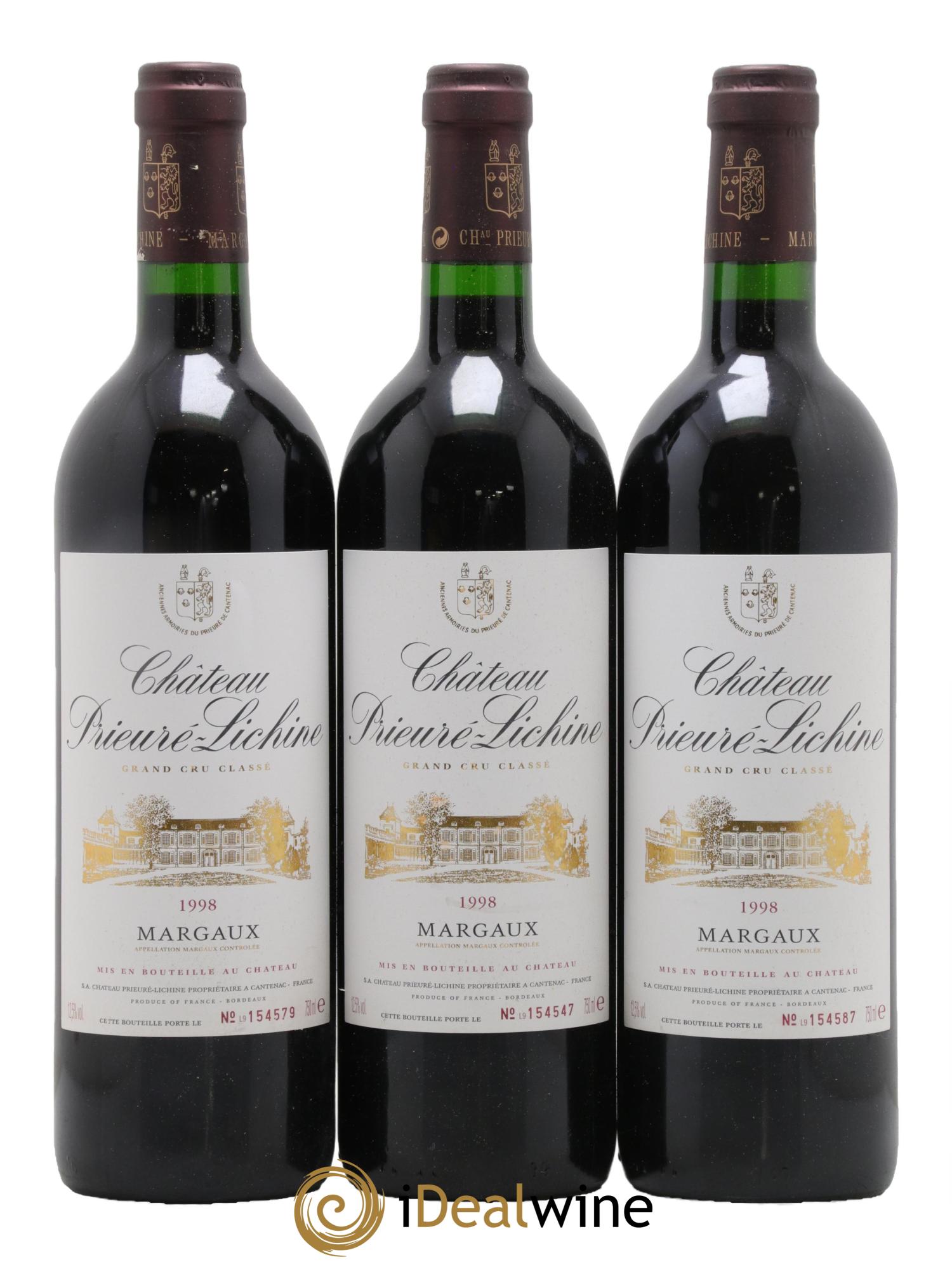 Château Prieuré Lichine 4ème Grand Cru Classé 1998 - Lot de 6 bouteilles - 1