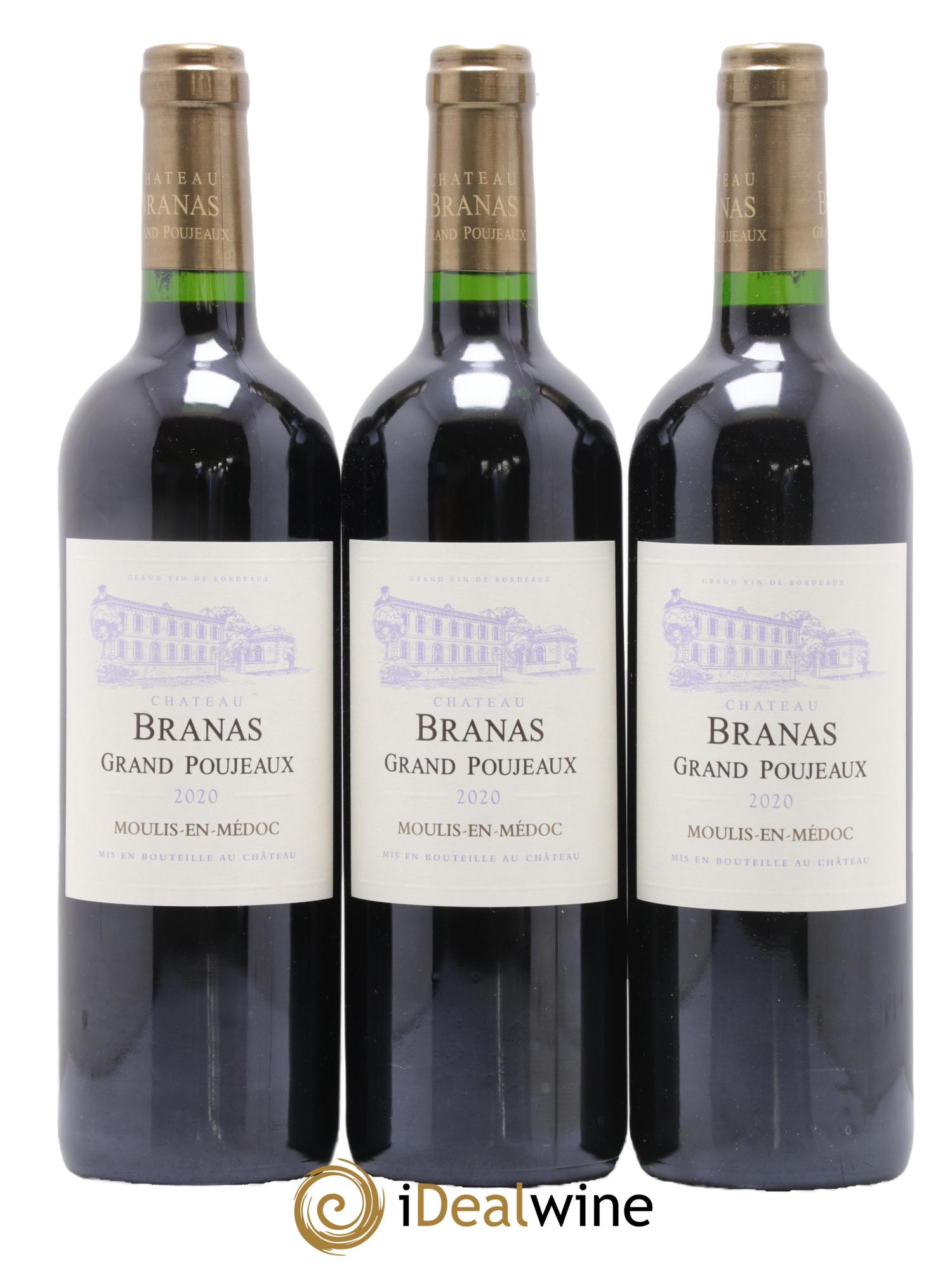 Château Branas Grand Poujeaux Cru Bourgeois 2020 - Lot de 6 bouteilles - 1