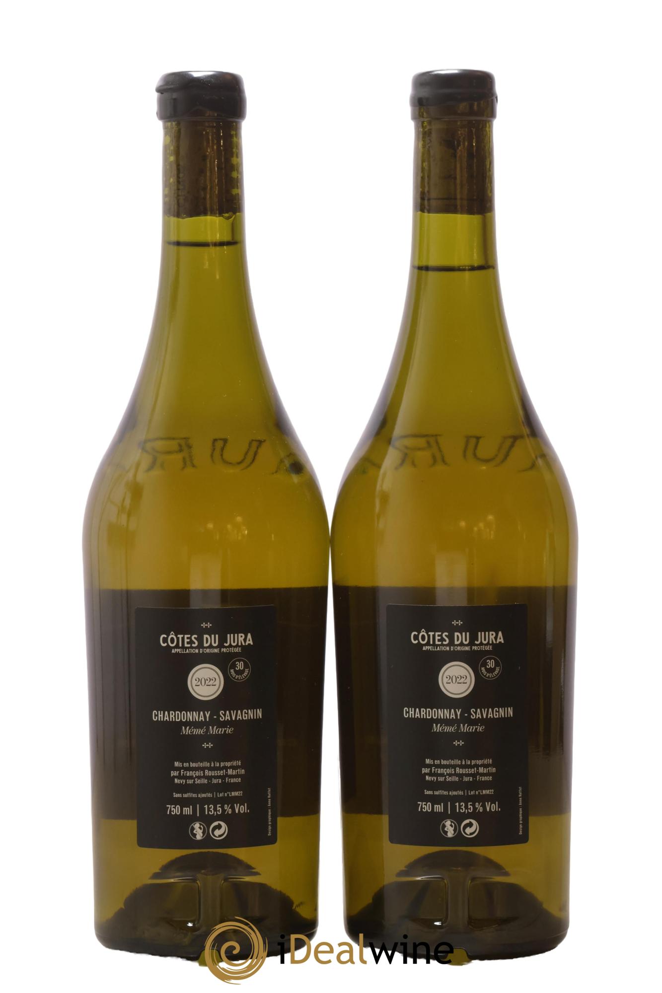 Côtes du Jura Mémé Marie François Rousset Martin 2022 - Lot de 2 bouteilles - 1