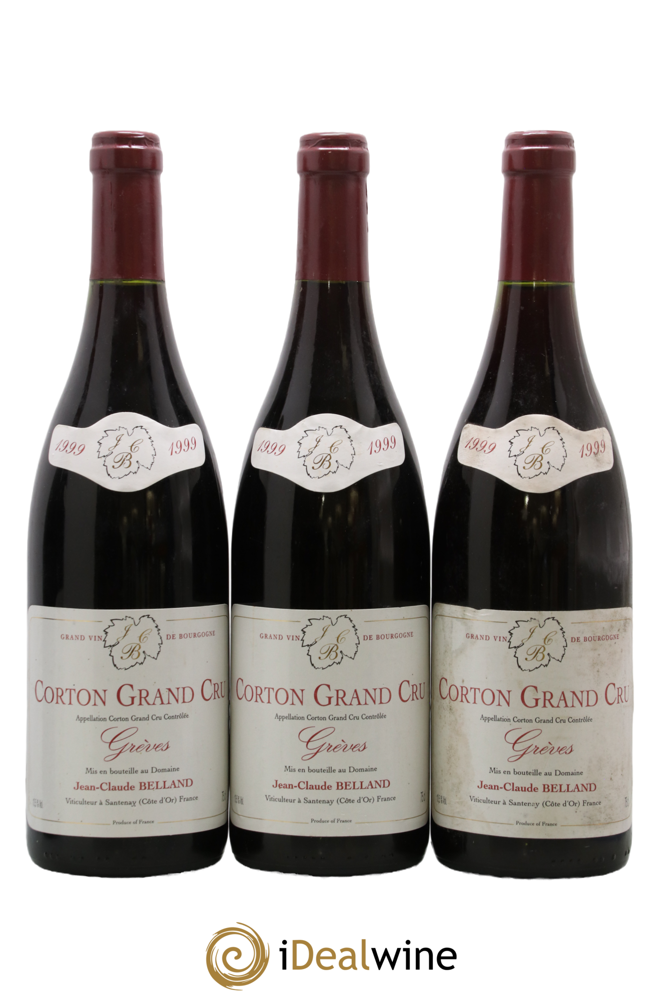 Corton Grand Cru Grèves Jean-Claude Belland 1999 - Lot de 3 bouteilles - 0