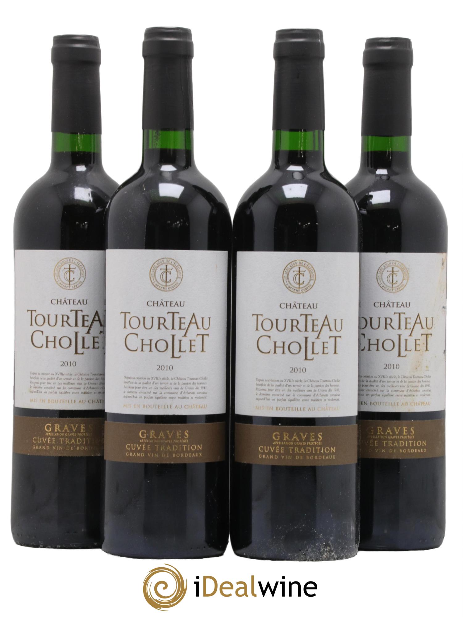 Graves Chateau Tourteau Chollet 2010 - Lot de 4 bouteilles - 0