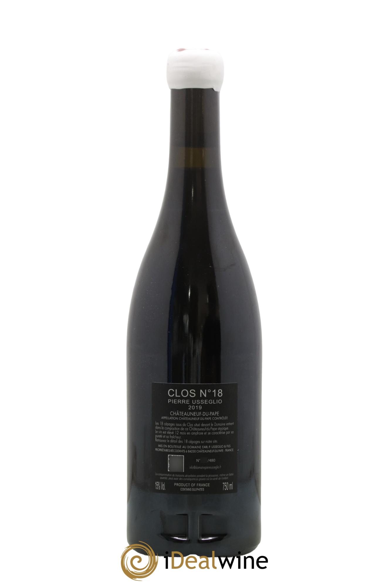 Châteauneuf-du-Pape Clos N°18 Domaine Pierre Usseglio 2019 - Lot of 1 bottle - 1