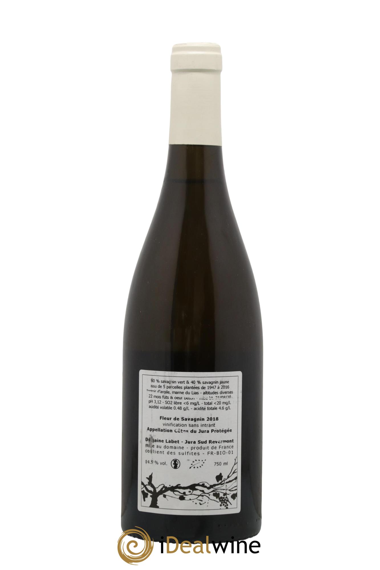 Côtes du Jura Fleur de Savagnin Romain - Julien  - Charline Labet 2018 - Lot de 1 bouteille - 1