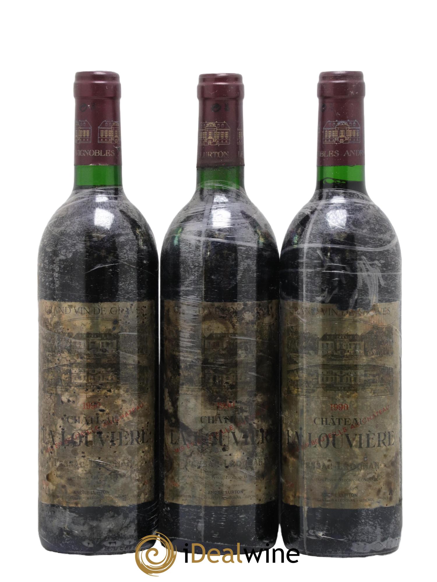 Château la Louvière 1990 - Lot de 3 bouteilles - 0