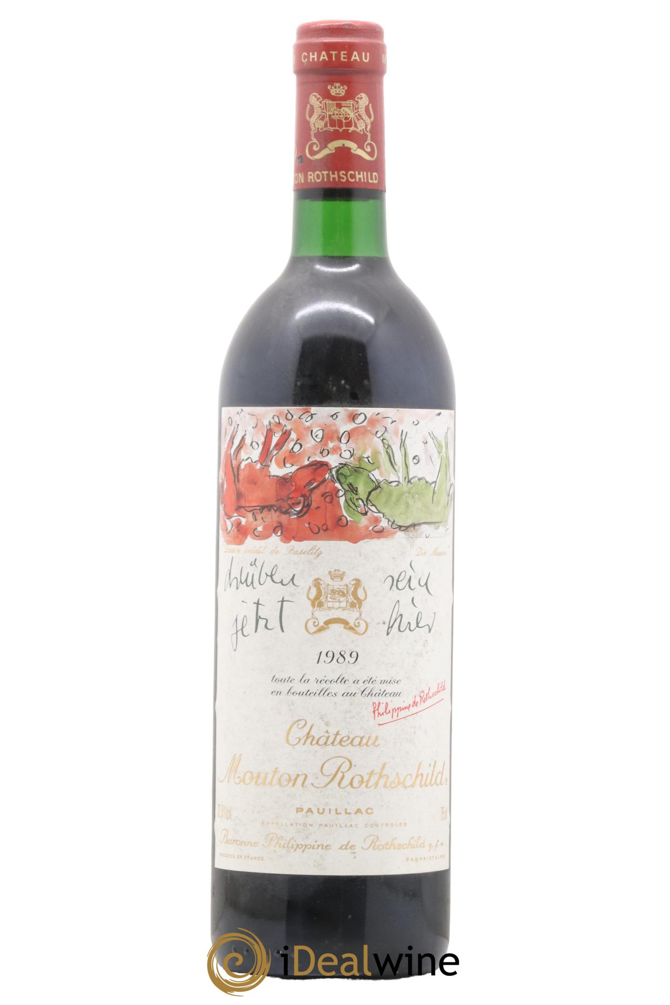 Château Mouton Rothschild 1er Grand Cru Classé 1989 - Lot de 1 bouteille - 0
