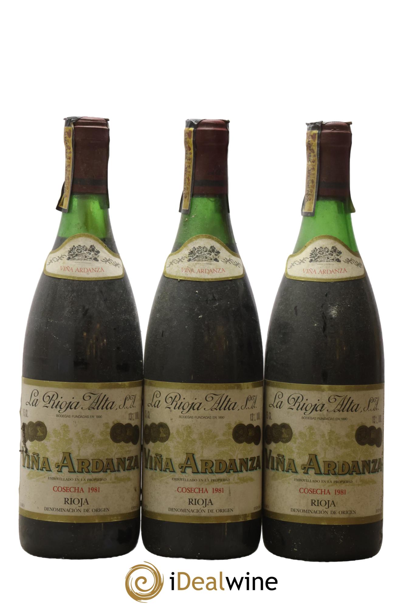 Rioja DOCA Vina Ardanza La Rioja Alta 1981 - Lotto di 3 bottiglie - 0