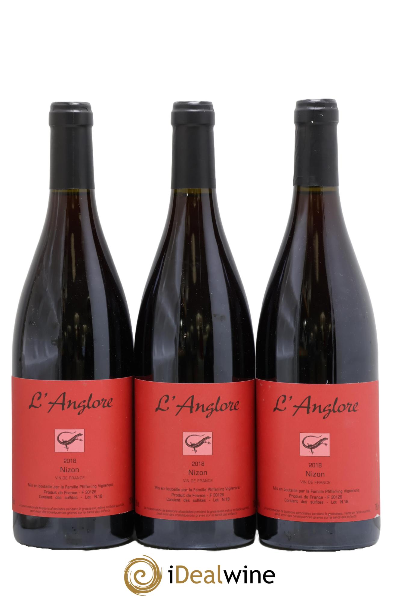 Vin de France Nizon L'Anglore 2018 - Lot of 3 bottles - 0