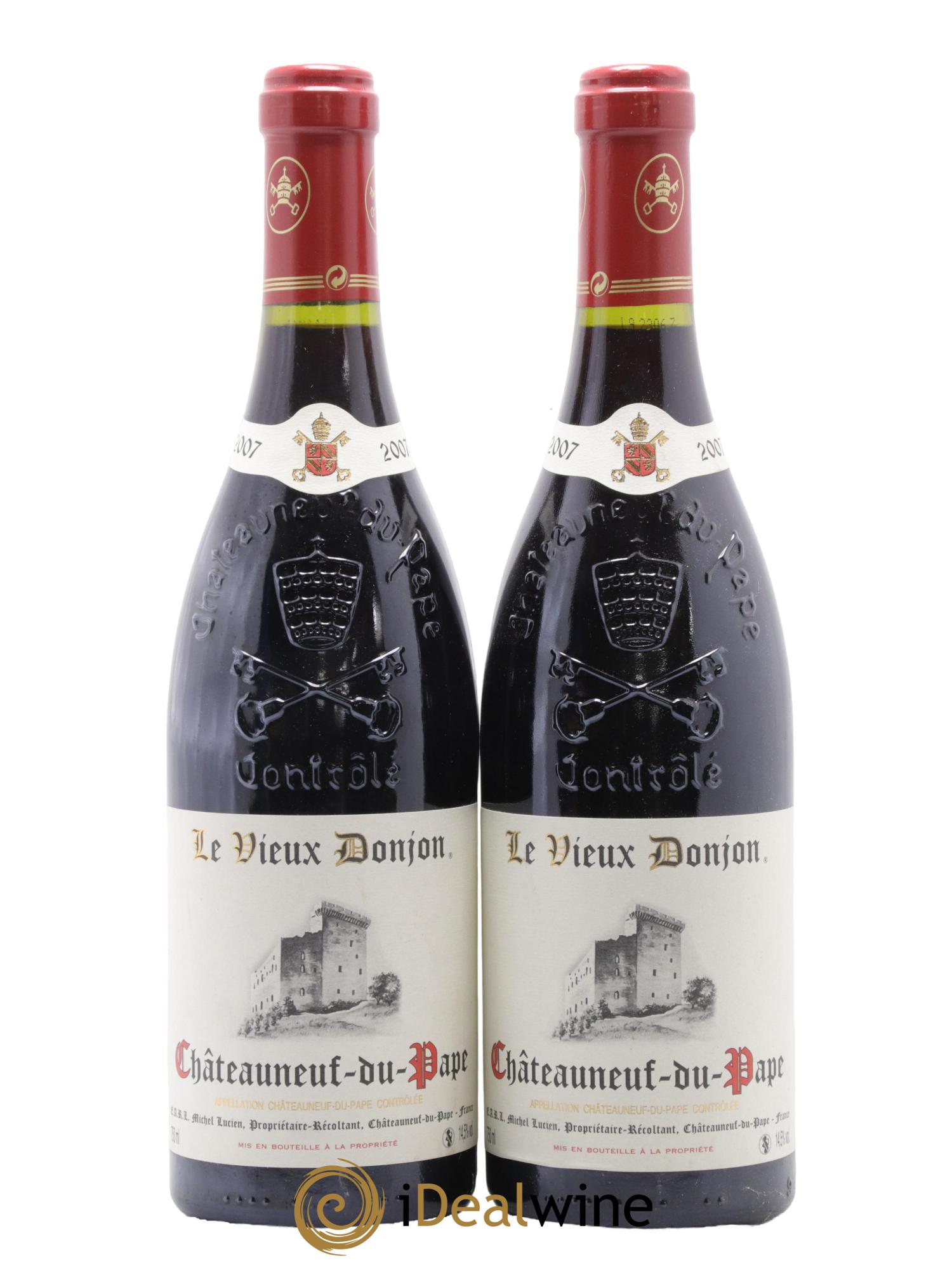 Châteauneuf-du-Pape Le Vieux Donjon Michel Lucien 2007 - Lot de 2 bouteilles - 0