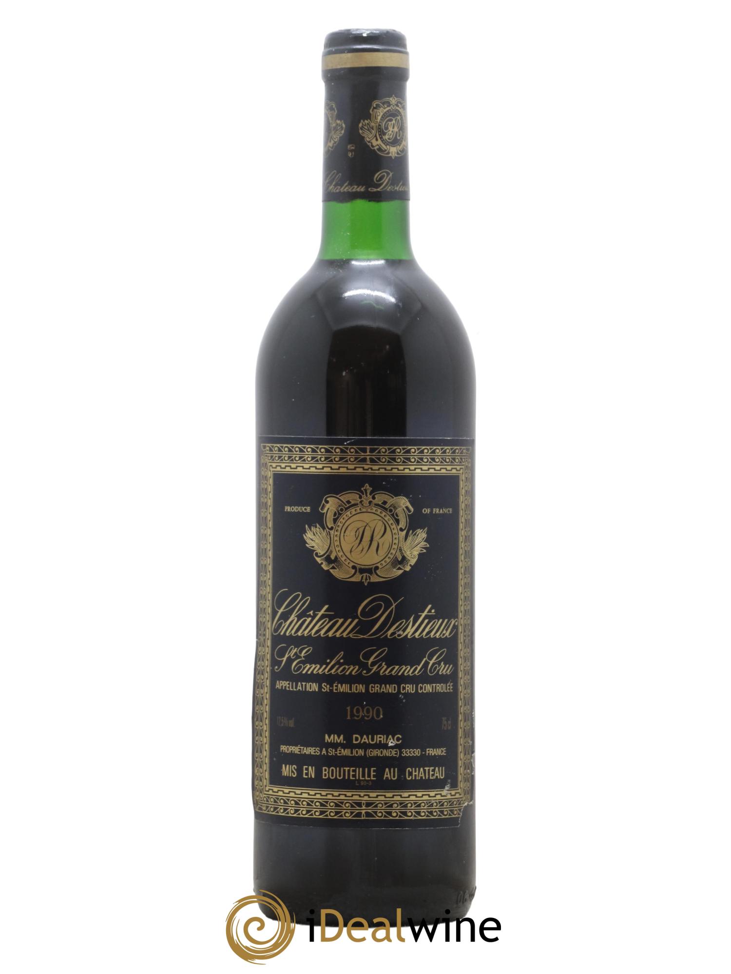 Château Destieux Grand Cru Classé 1990 - Lot de 1 bouteille - 0