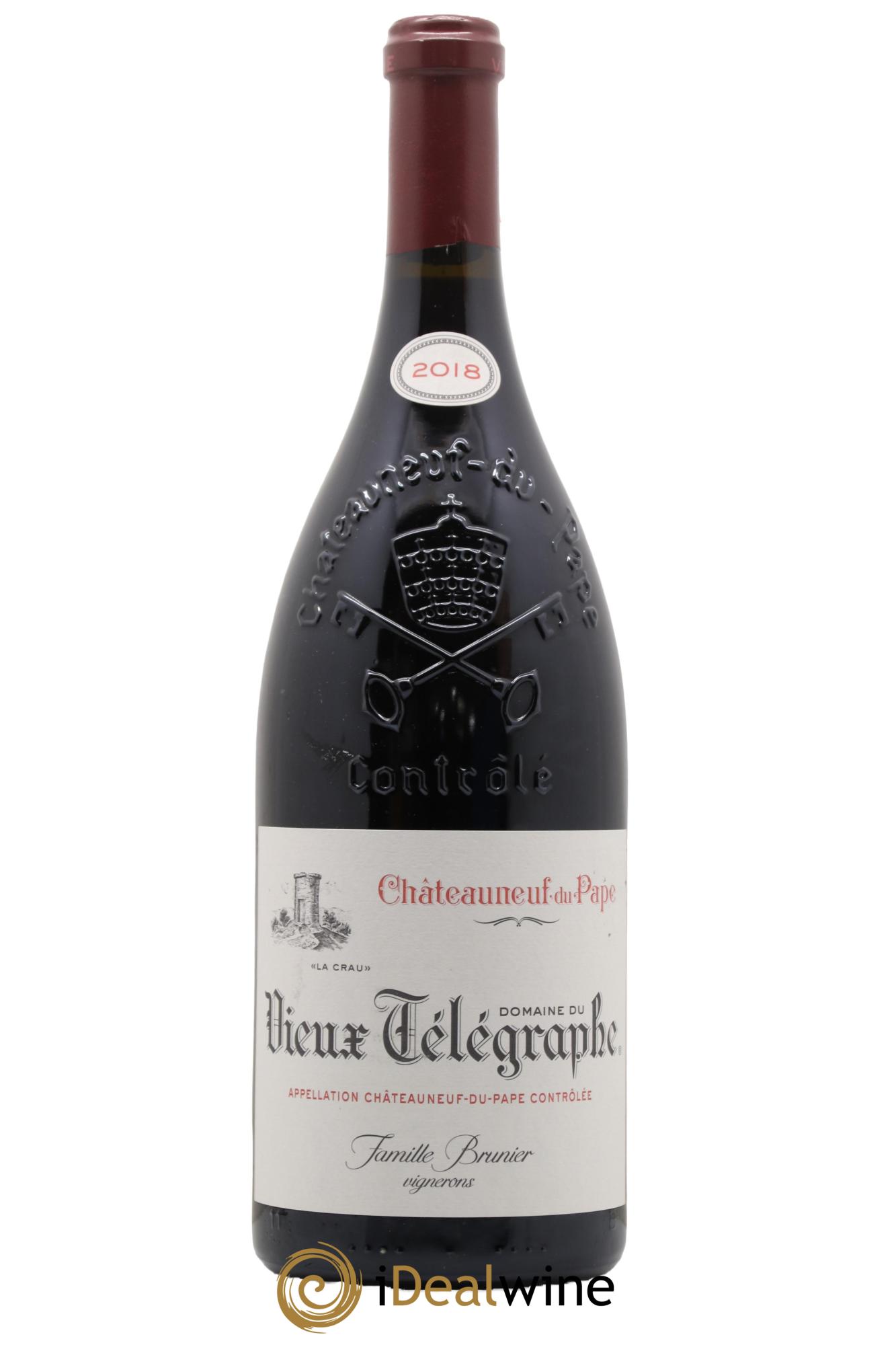 Châteauneuf-du-Pape Vieux Télégraphe (Domaine du) Vignobles Brunier 2018 - Lot de 1 magnum - 0