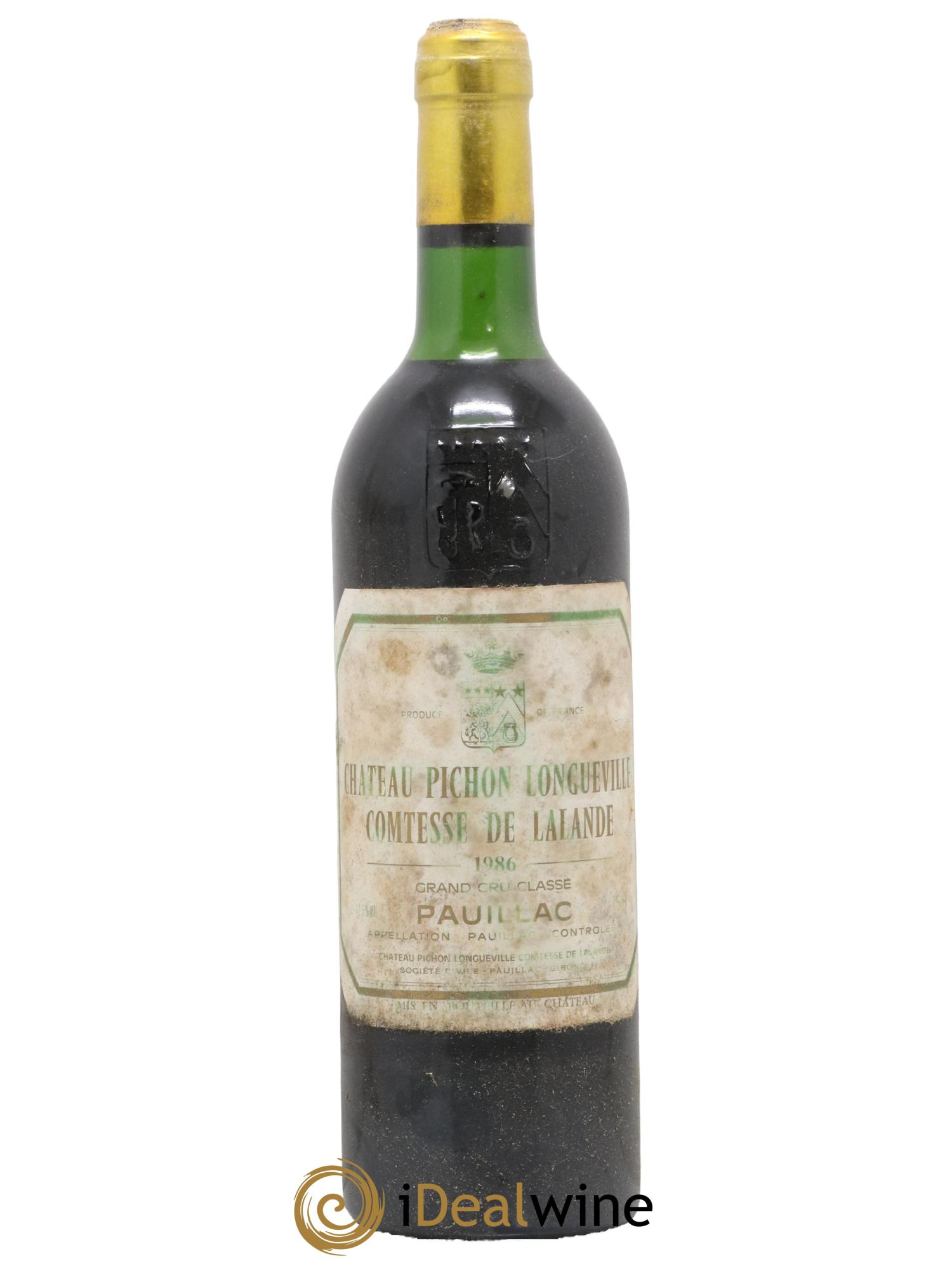 Château Pichon Longueville Comtesse de Lalande 2ème Grand Cru Classé  1986 - Lot de 1 bouteille - 0