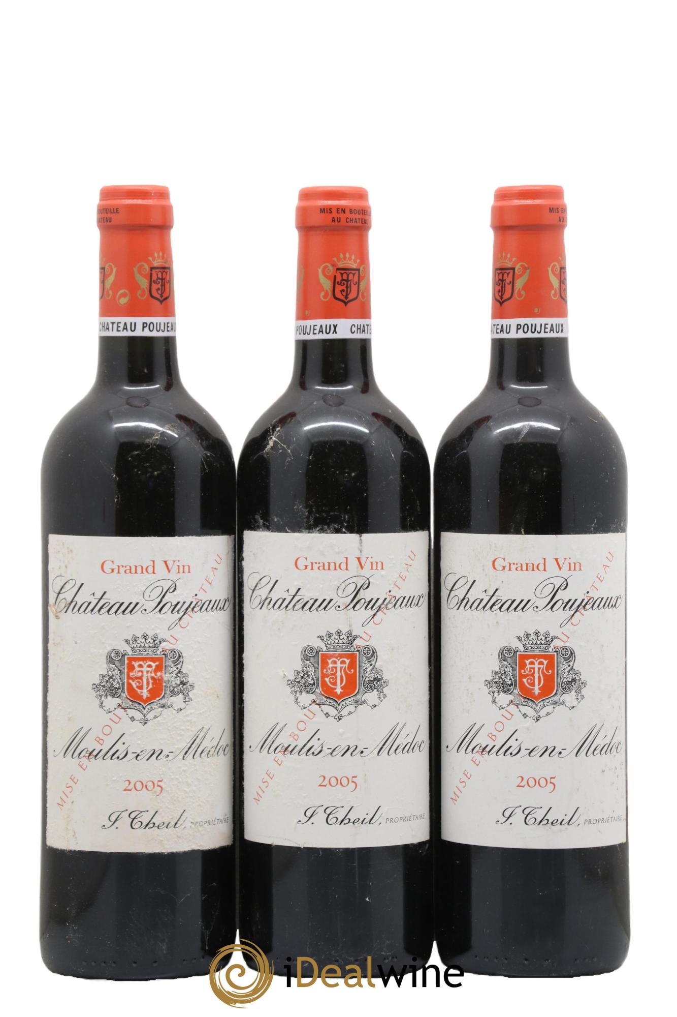 Château Poujeaux 2005 - Lot de 3 bouteilles - 0