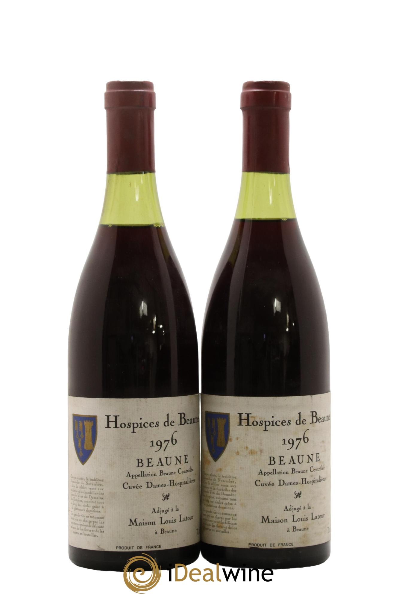 Beaune Cuvée Dames Hospitalières Hospices de Beaune Maison Louis Latour 1976 - Lot de 2 bouteilles - 0